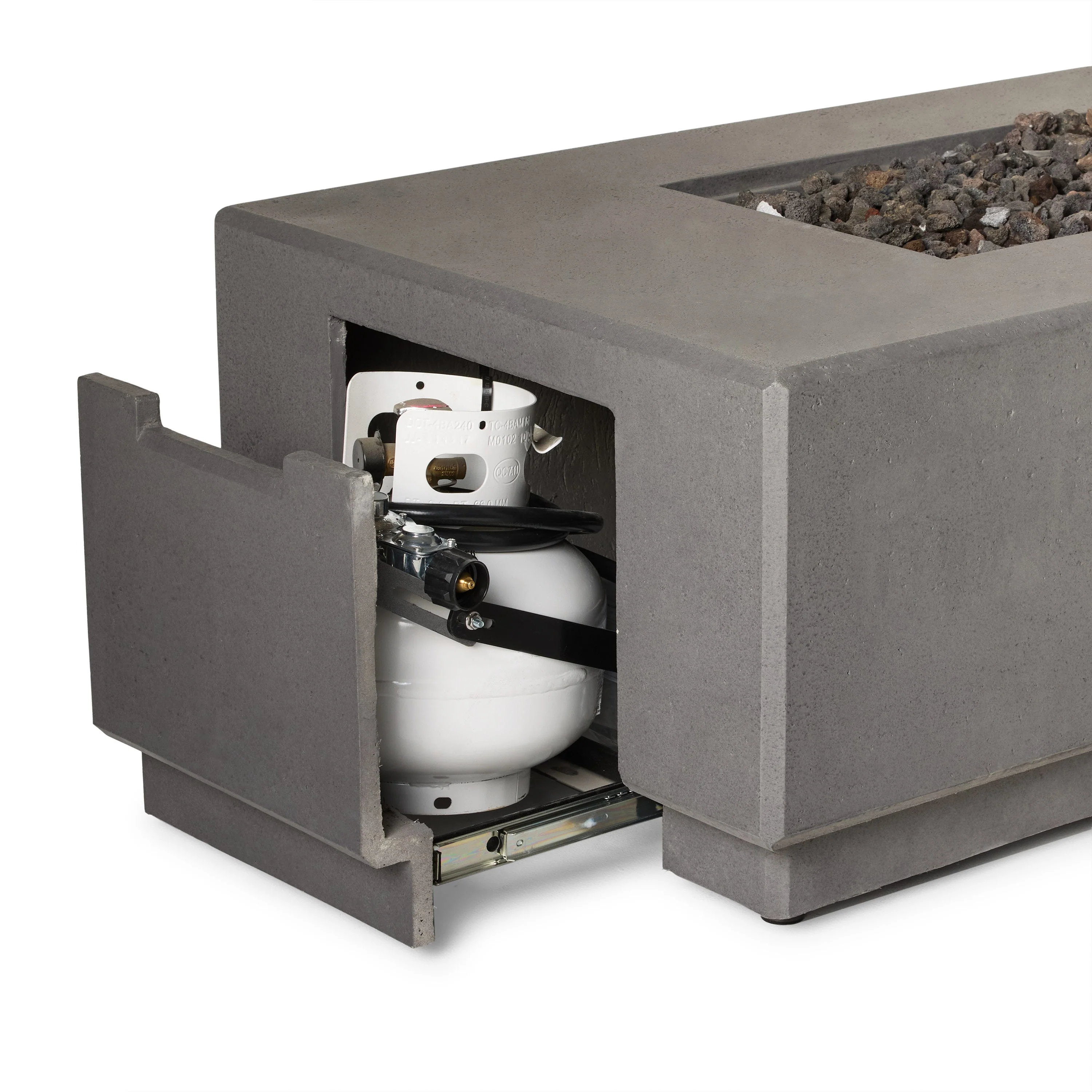 Sequoia Rectangular Fire Table in Smoke (Propane)