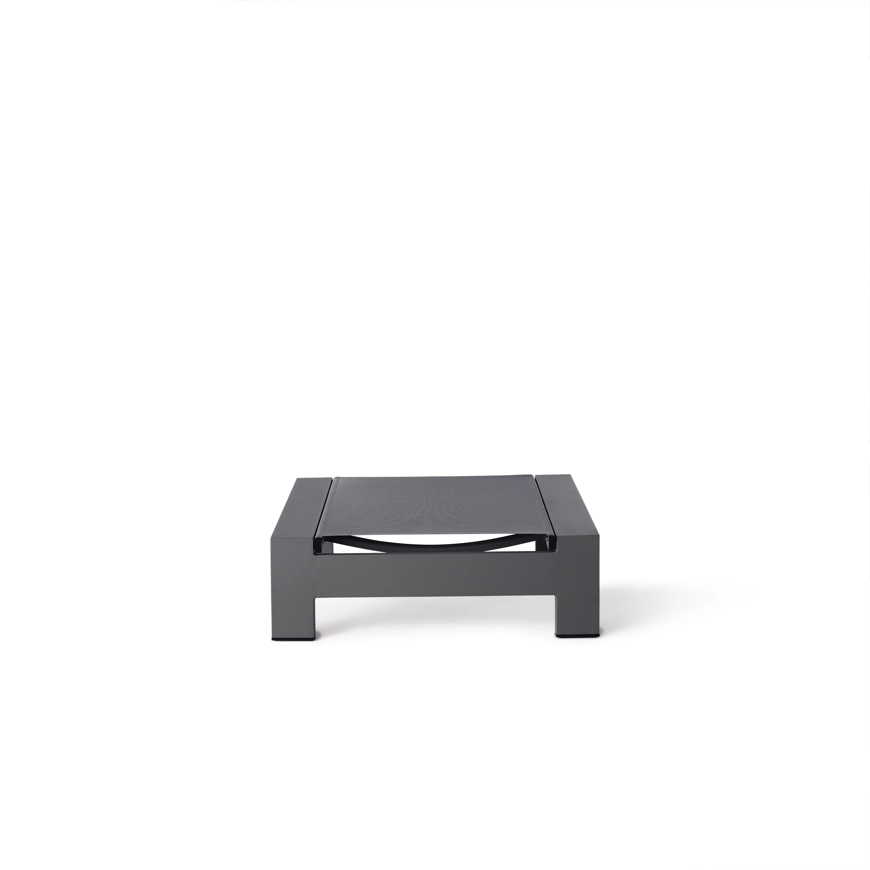 Breeze Adirondack Ottoman in Charcoal Aluminum & Silver Mesh