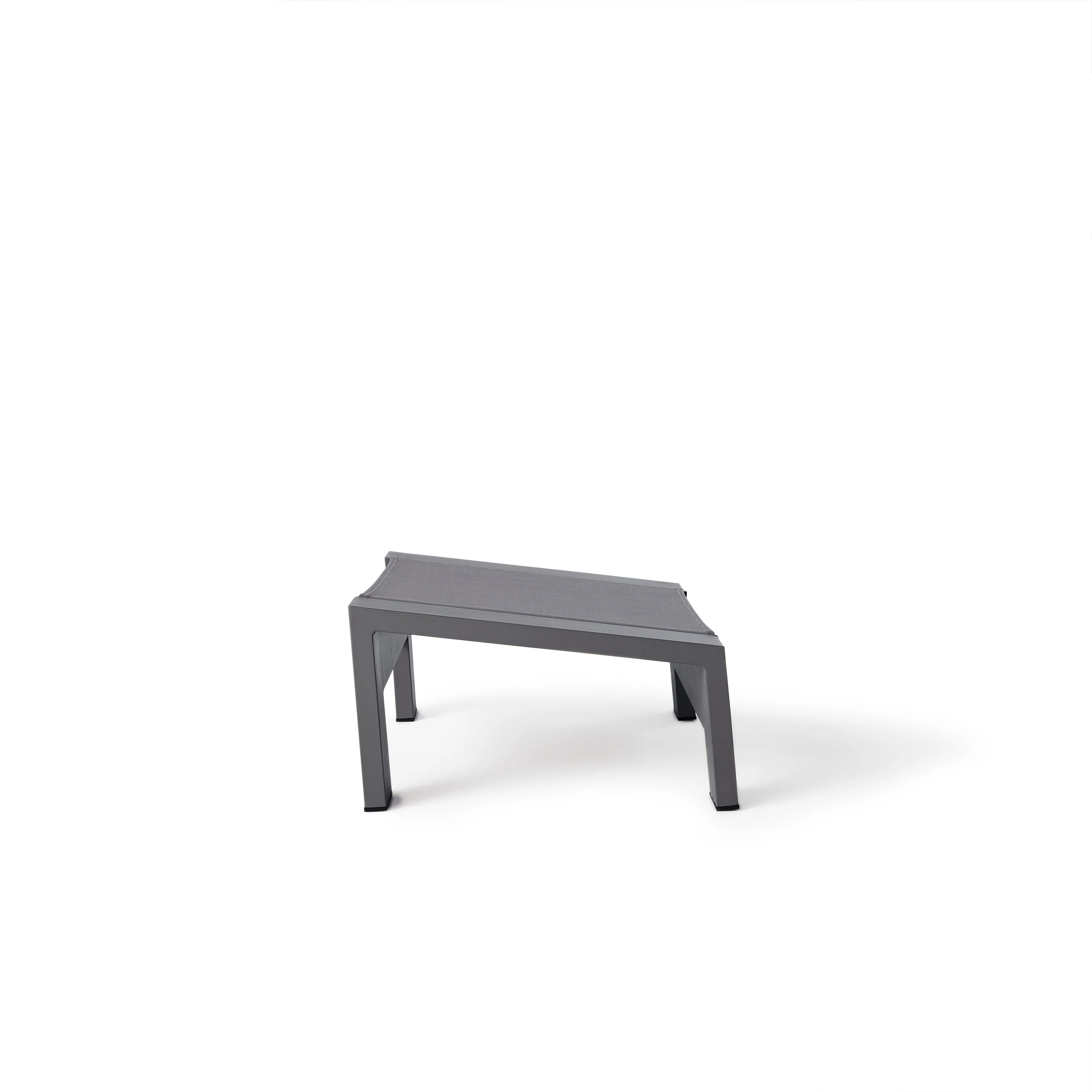 Breeze Adirondack Ottoman in Charcoal Aluminum & Silver Mesh