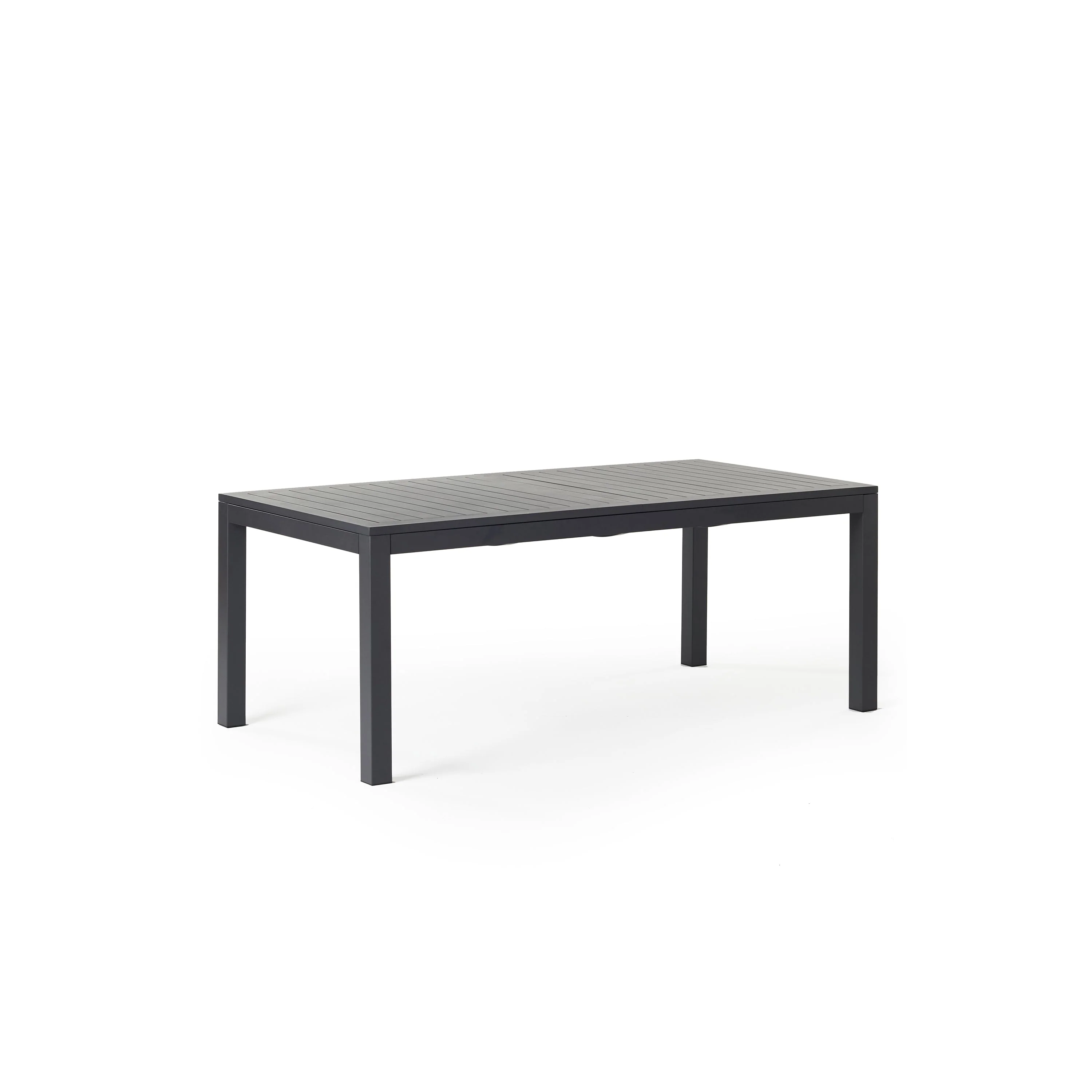Belvedere 78"-120" Extension Dining Table in Charcoal Aluminum