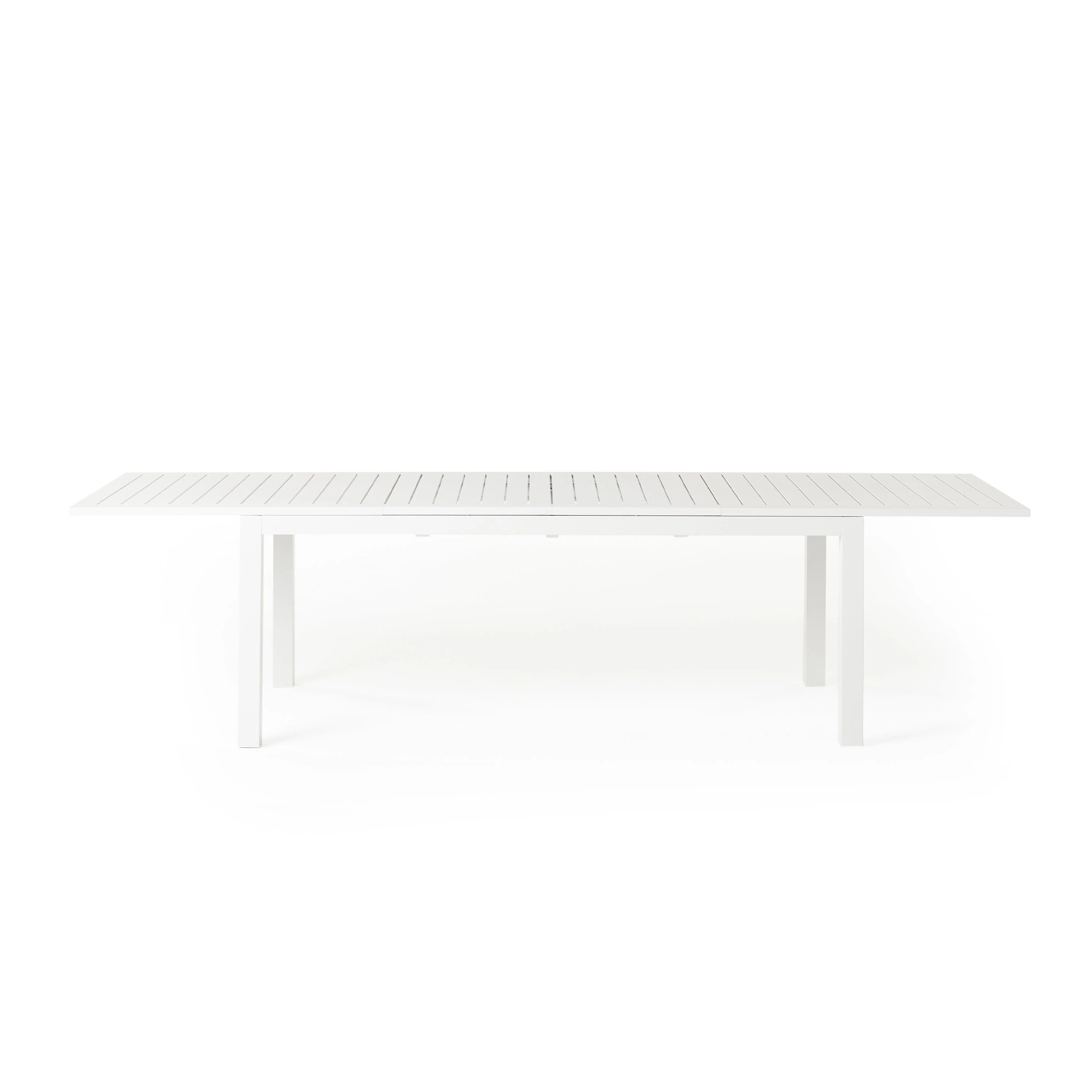Belvedere 78"-120" Extension Dining Table in White Aluminum