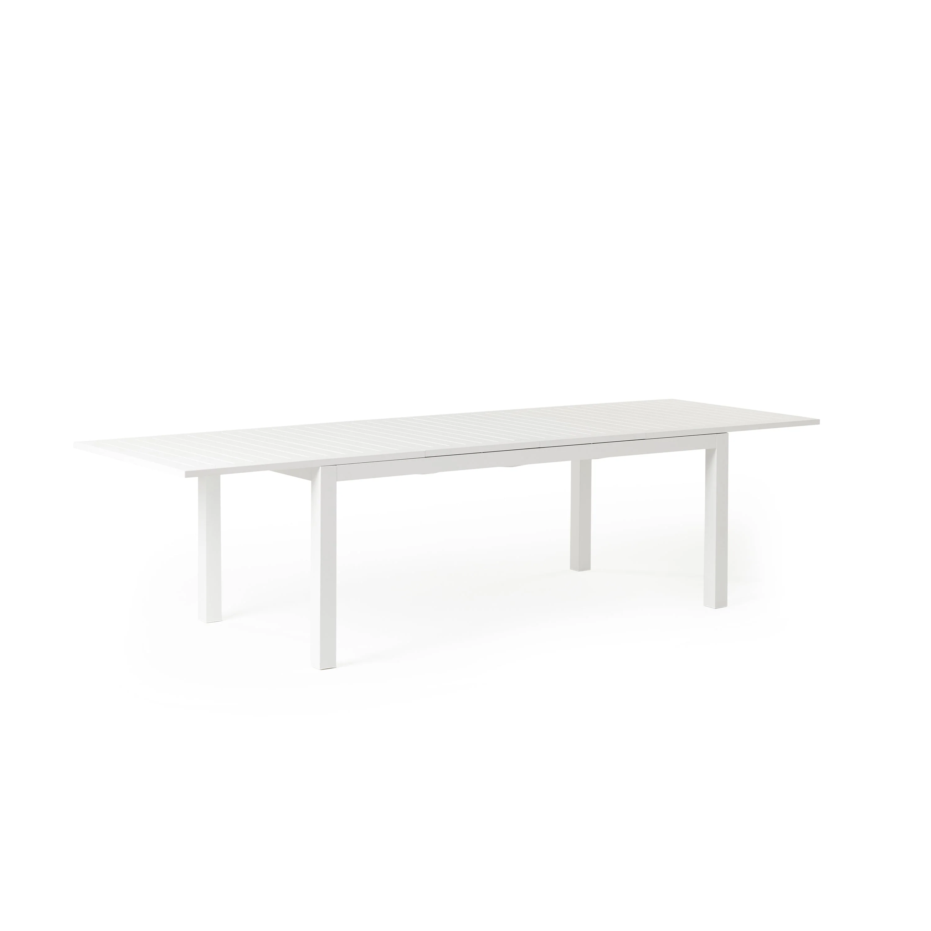 Belvedere 78"-120" Extension Dining Table in White Aluminum
