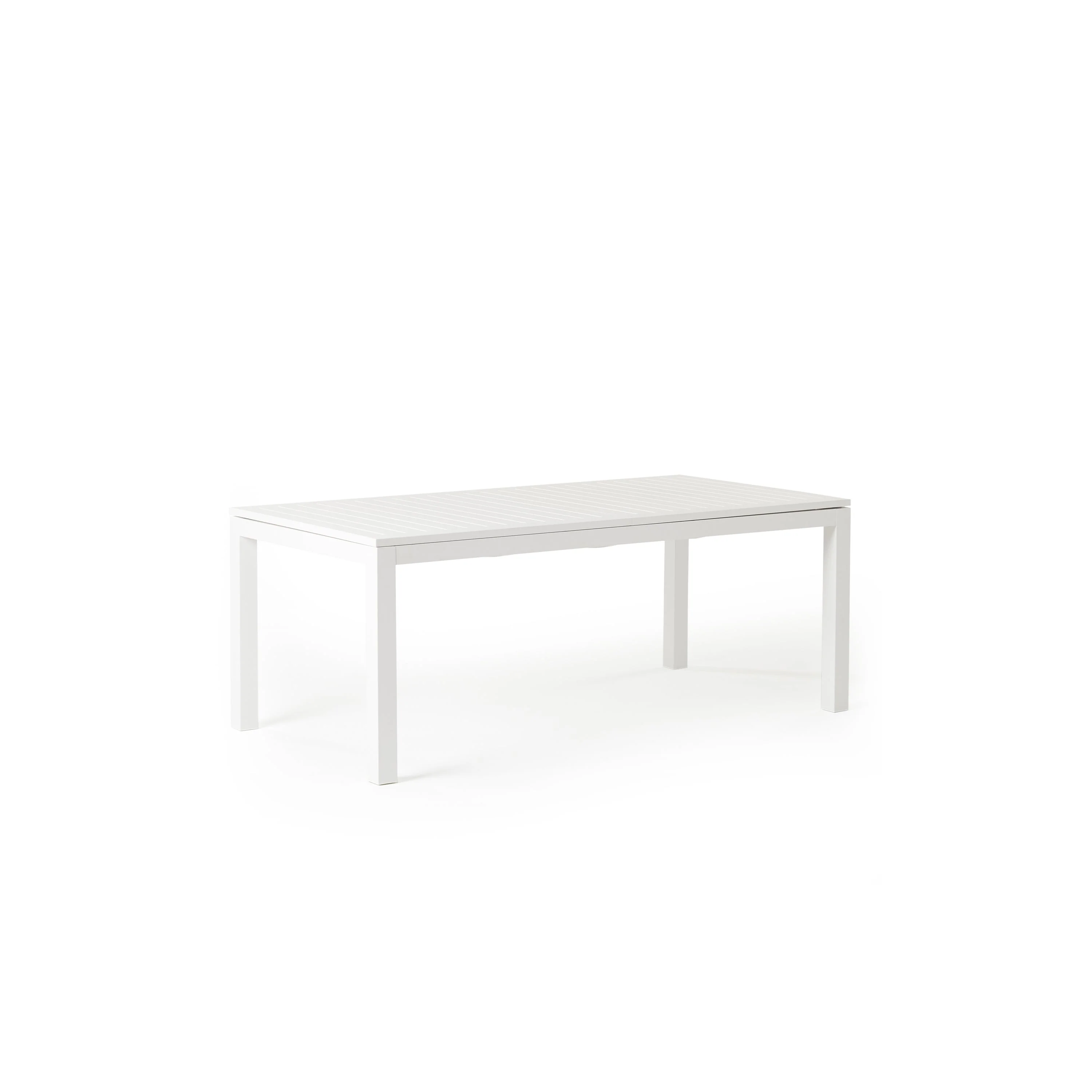 Belvedere 78"-120" Extension Dining Table in White Aluminum