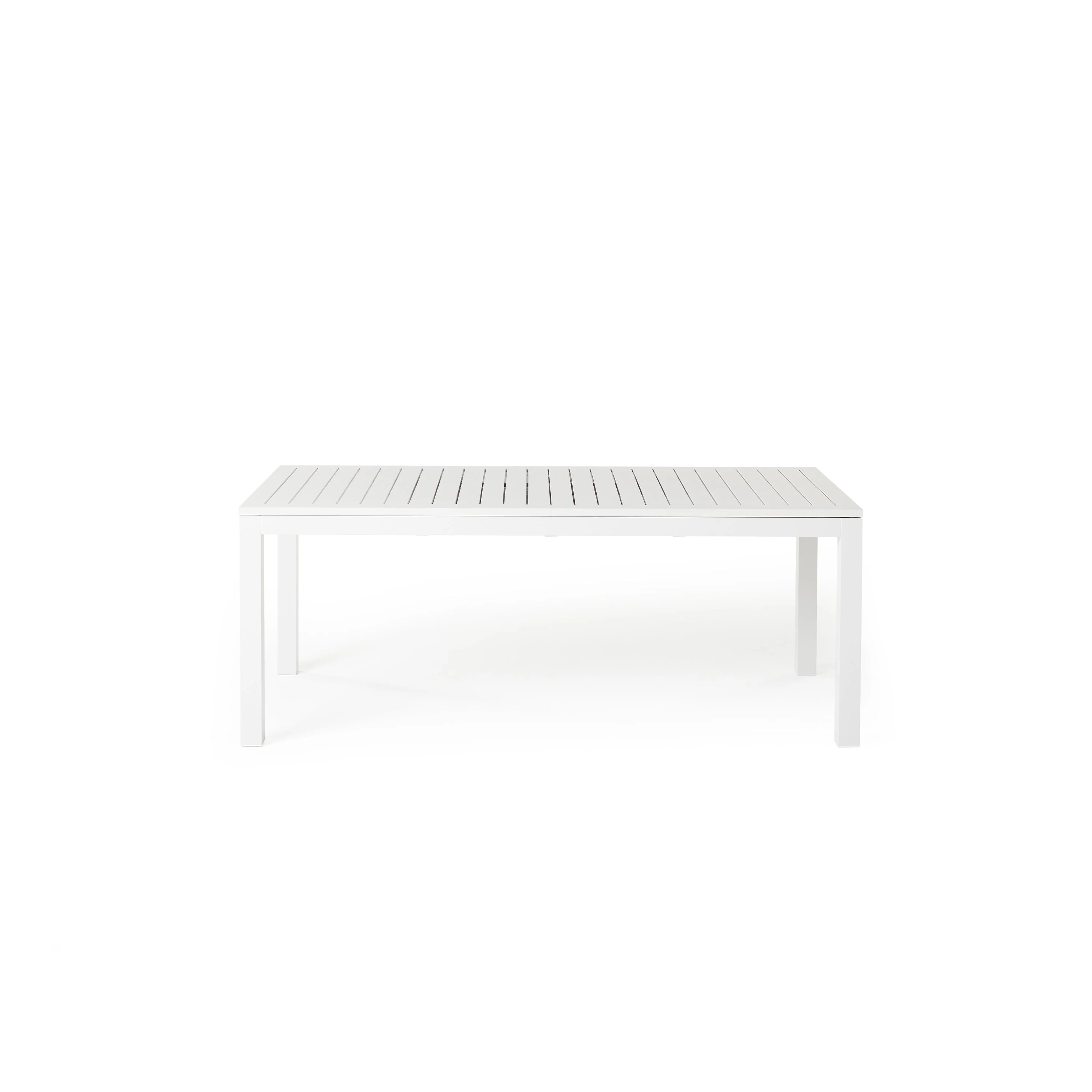 Belvedere 78"-120" Extension Dining Table in White Aluminum