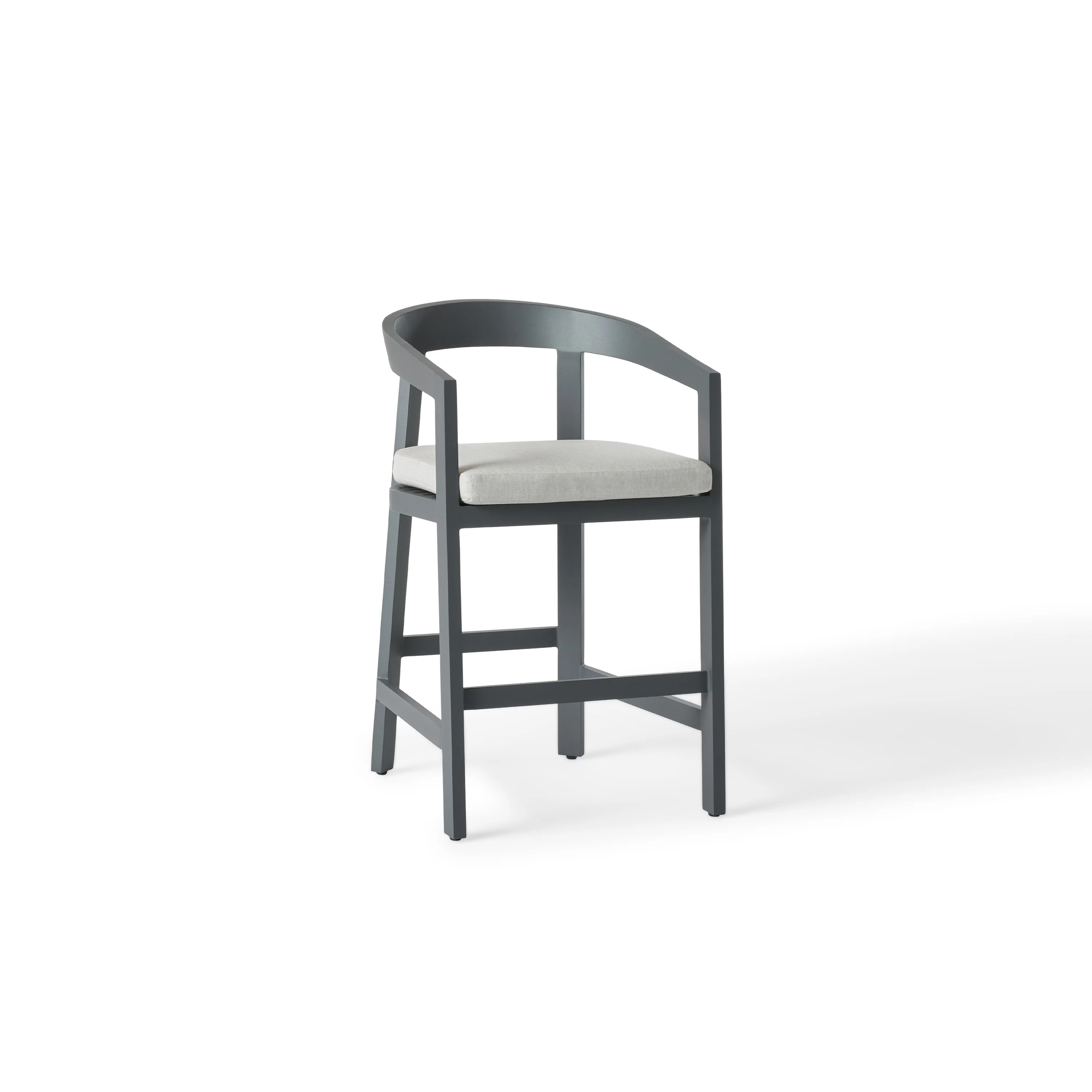 Cavallo Counter Chair in Charcoal Aluminum
