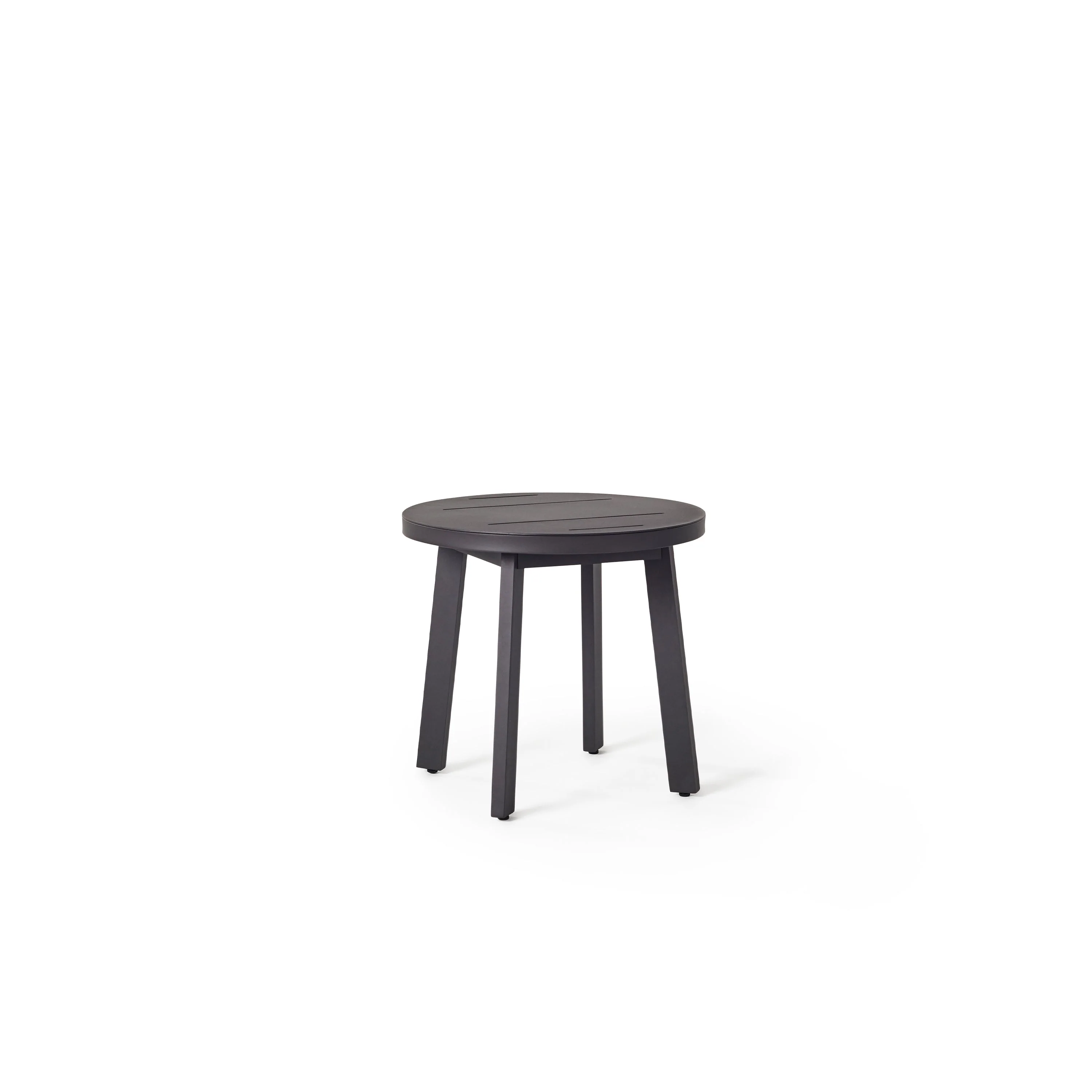 Cavallo Round Side Table in Charcoal Aluminum