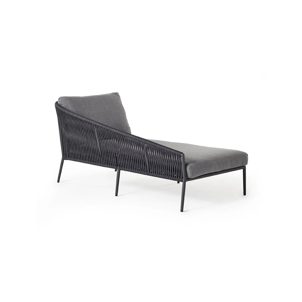 Olema Day Bed Right-Arm Chaise in Charcoal Aluminum