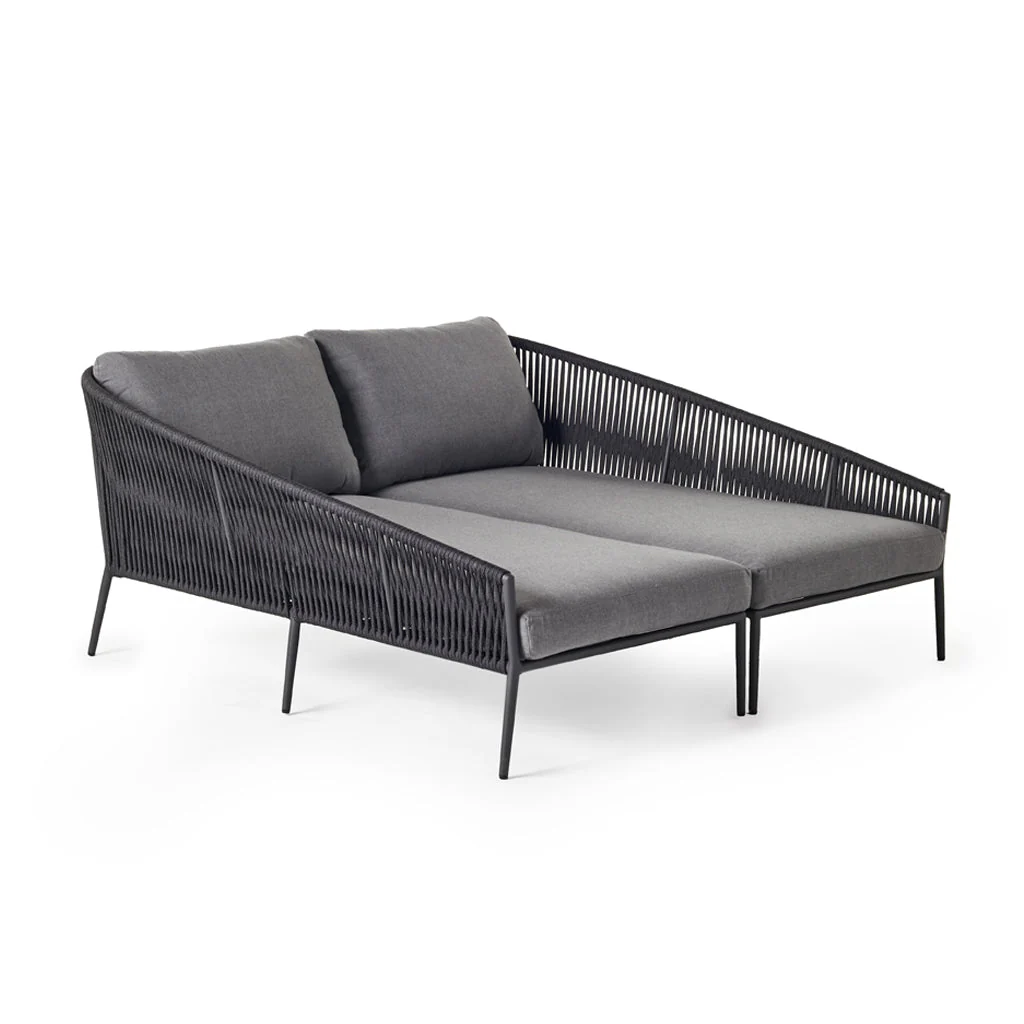 Olema Day Bed Right-Arm Chaise in Charcoal Aluminum