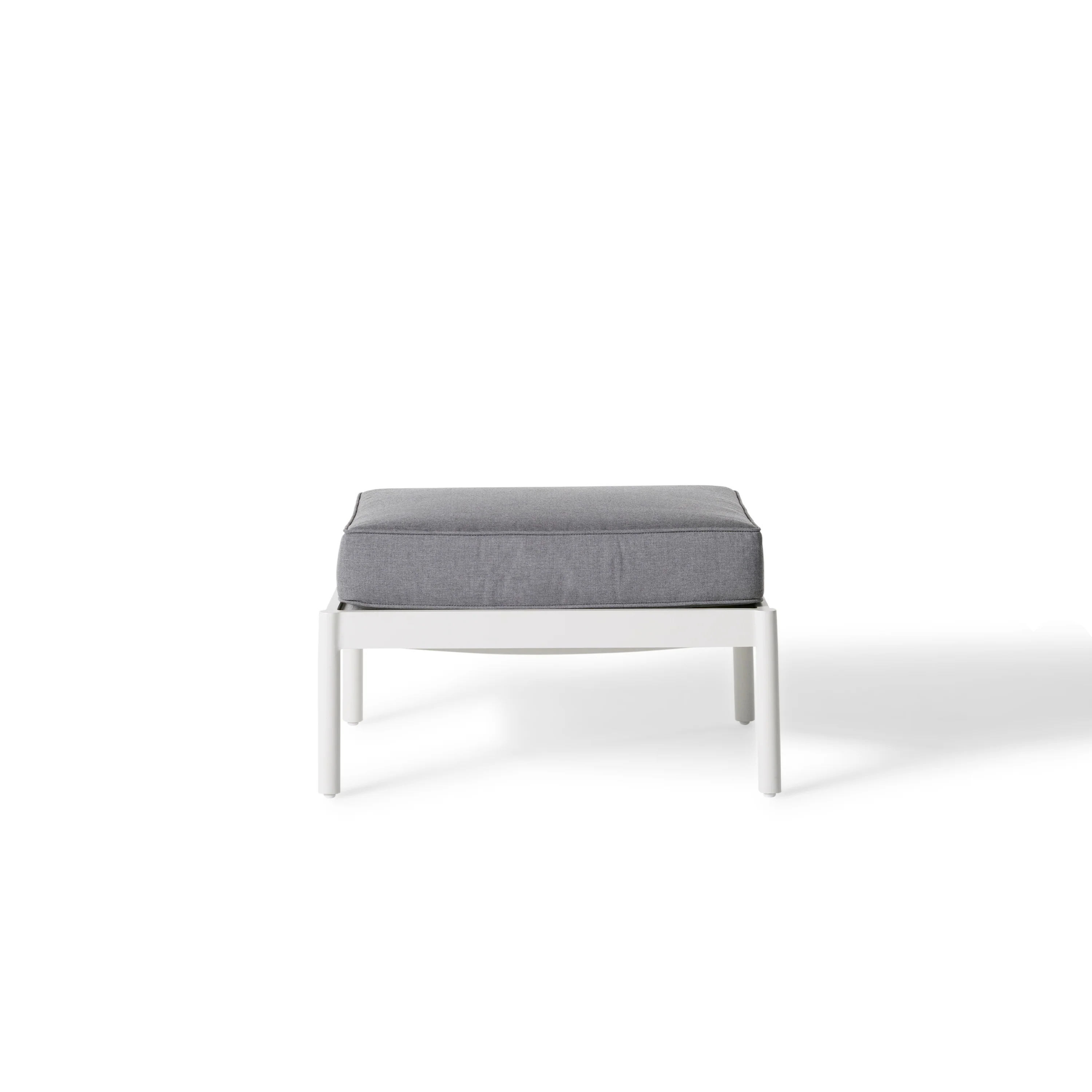 Pasadena Ottoman in White Aluminum