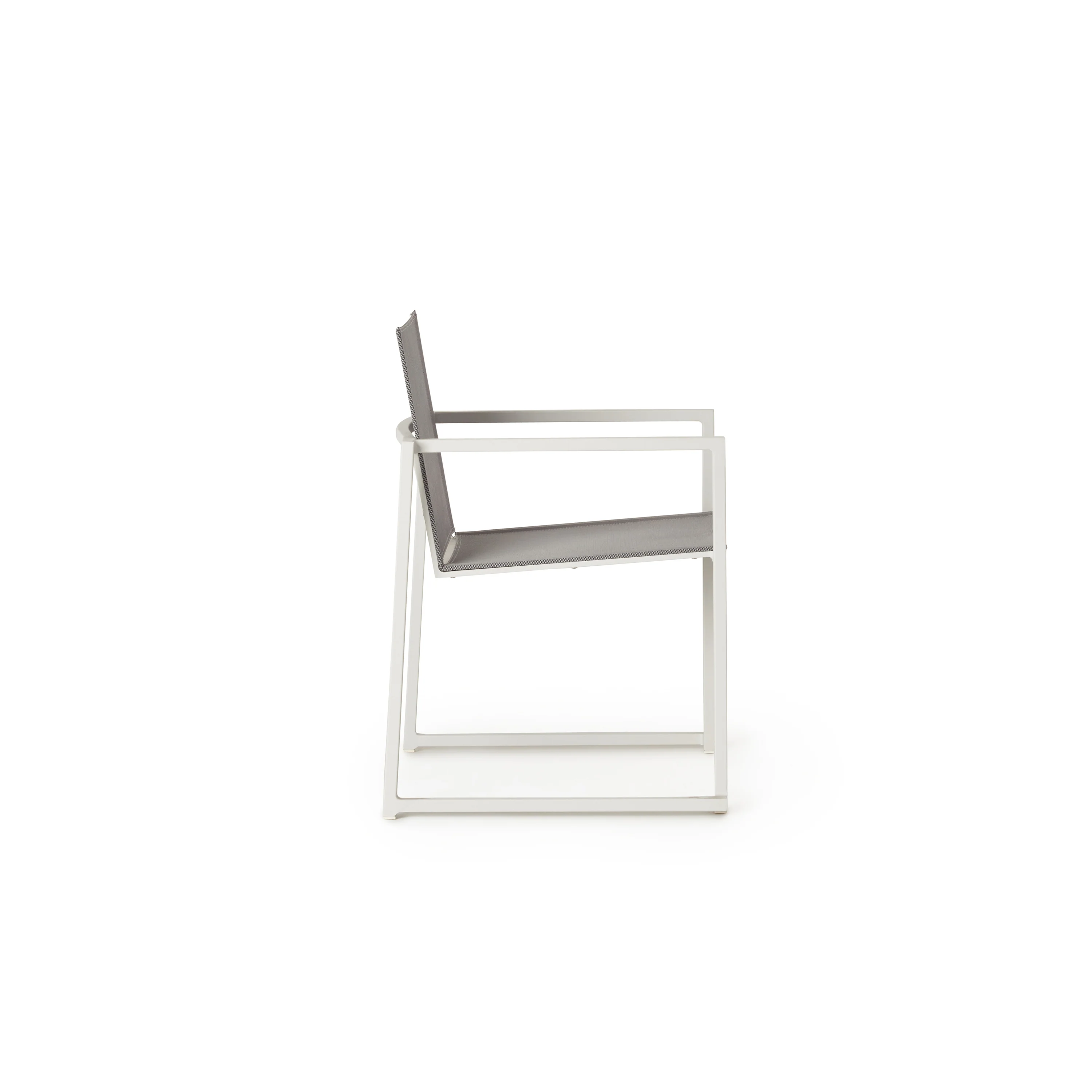 Santa Monica Dining Arm Chair in White Aluminum