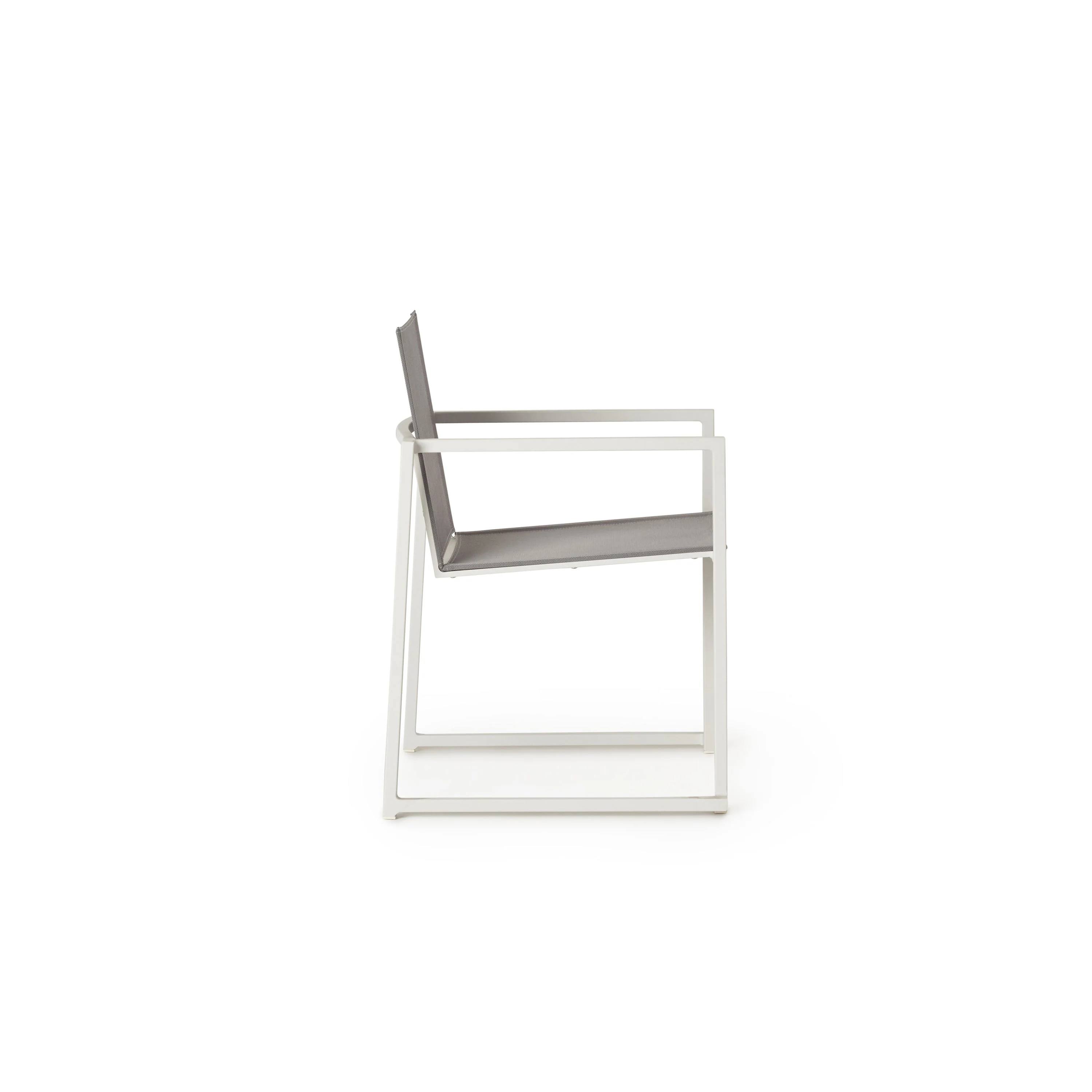 Santa Monica Dining Arm Chair in White Aluminum