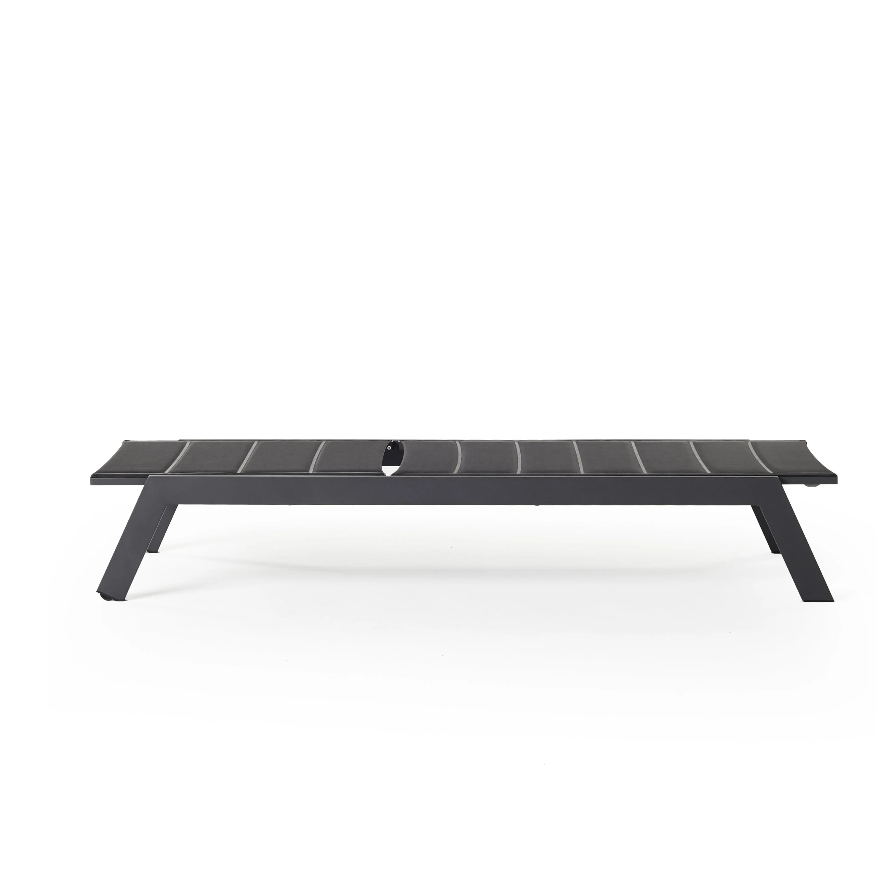 Tiburon Chaise with Padded Sling in Charcoal Aluminum