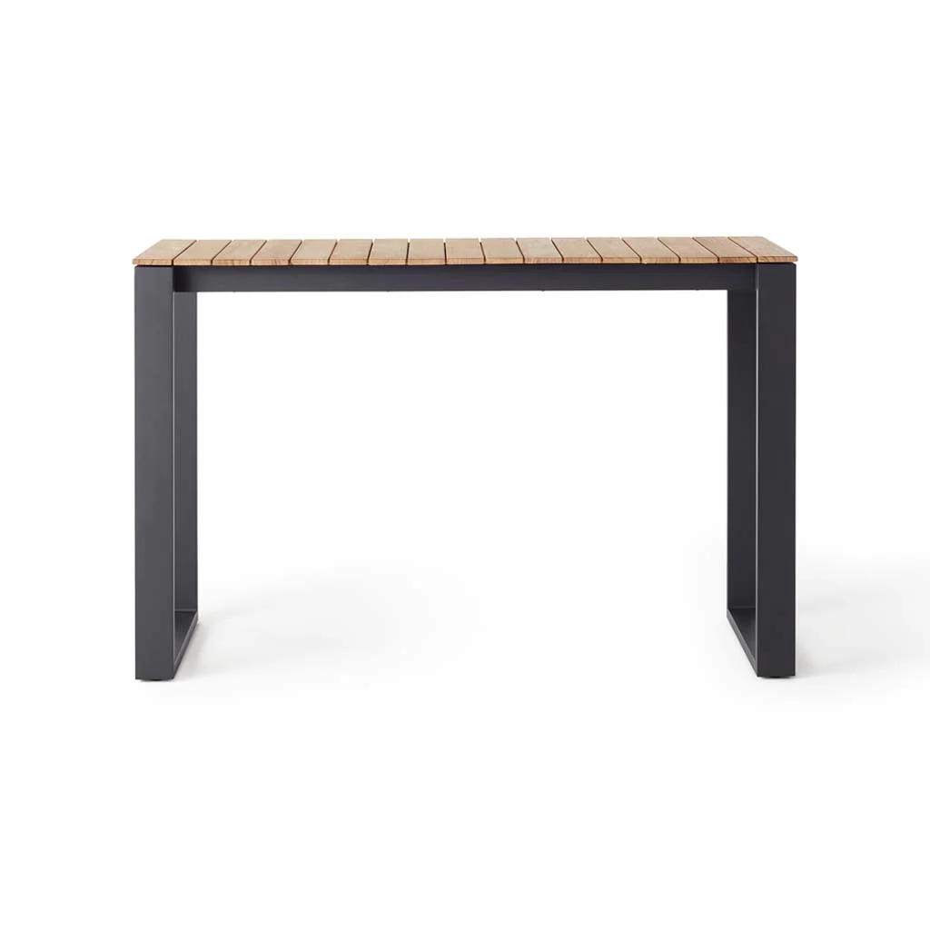 Ventura 66" Bar Table in Charcoal - Teak Top