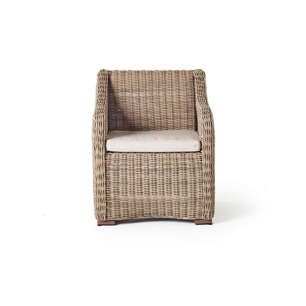 Carmel Dining Arm Chair in Natural All-Weather Wicker