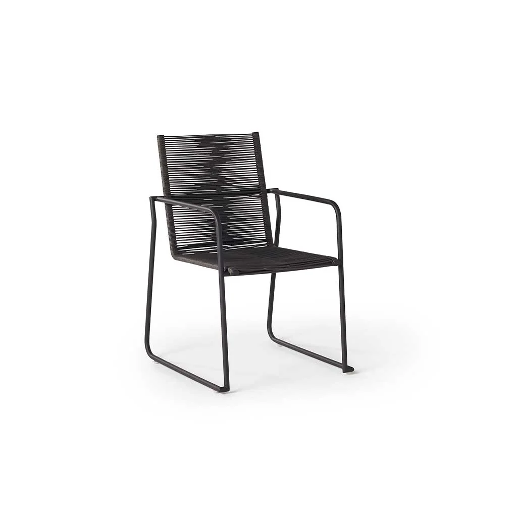 Balboa Dining Chair in Charcoal Aluminum
