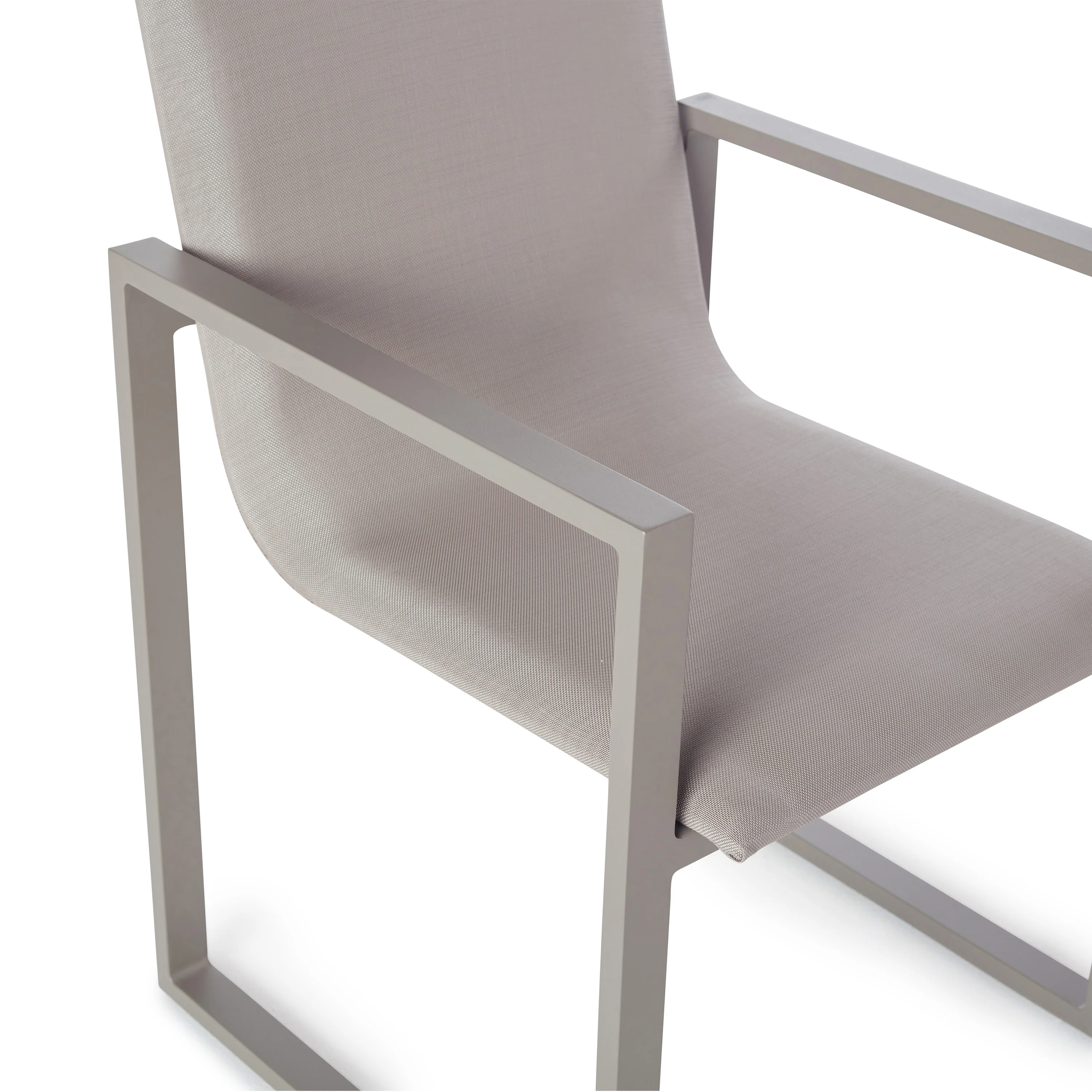 Inverness Padded Sling Dining Chair in Quartz Grey & Latte
