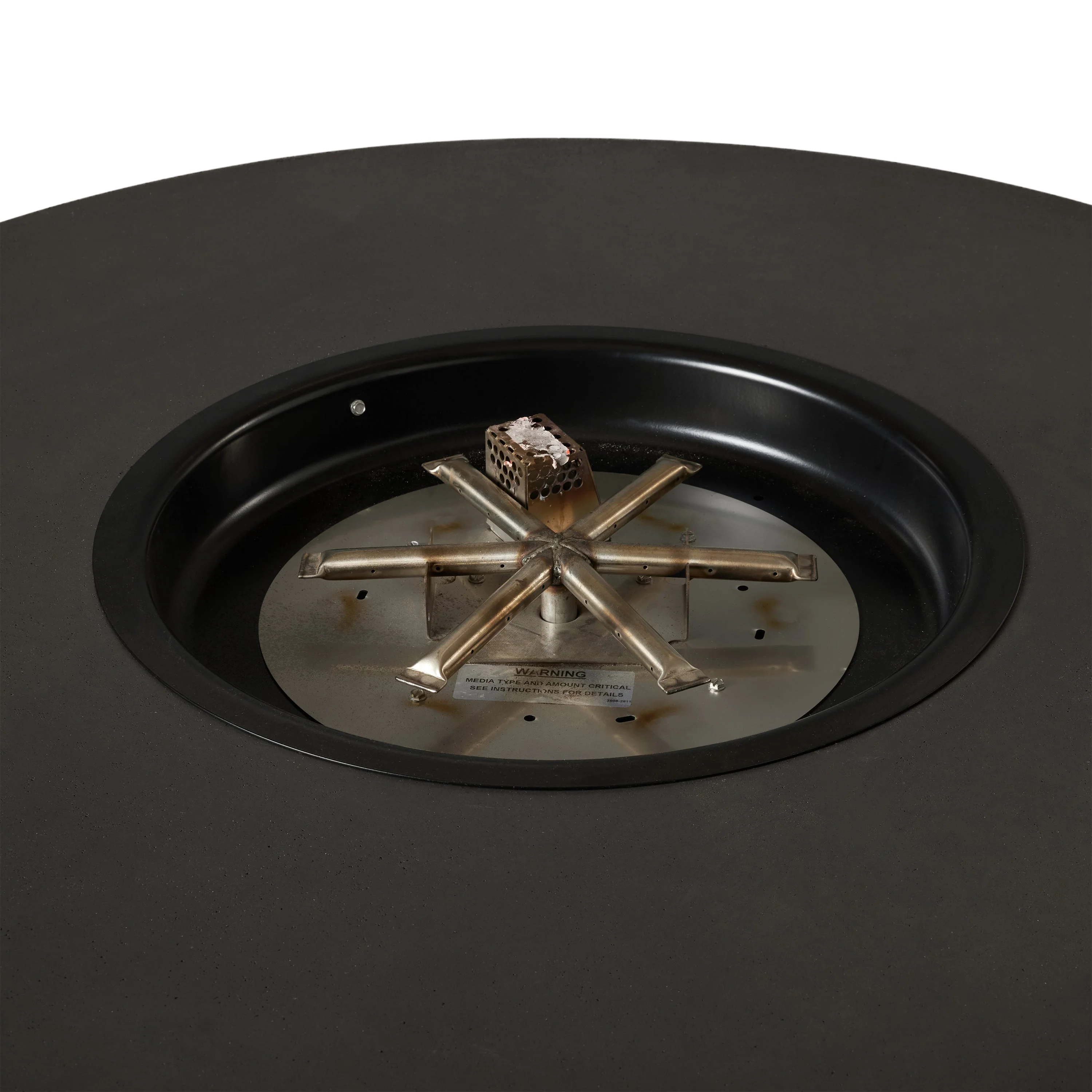 Legend Round Fire Table in Black Lava (Natural Gas)