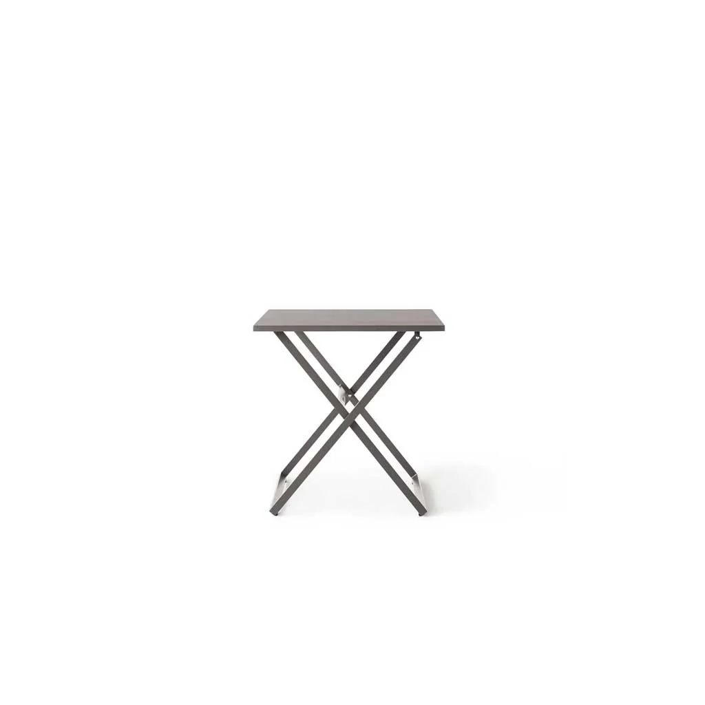 Bistro Folding Dining Table in Quartz Grey Aluminum