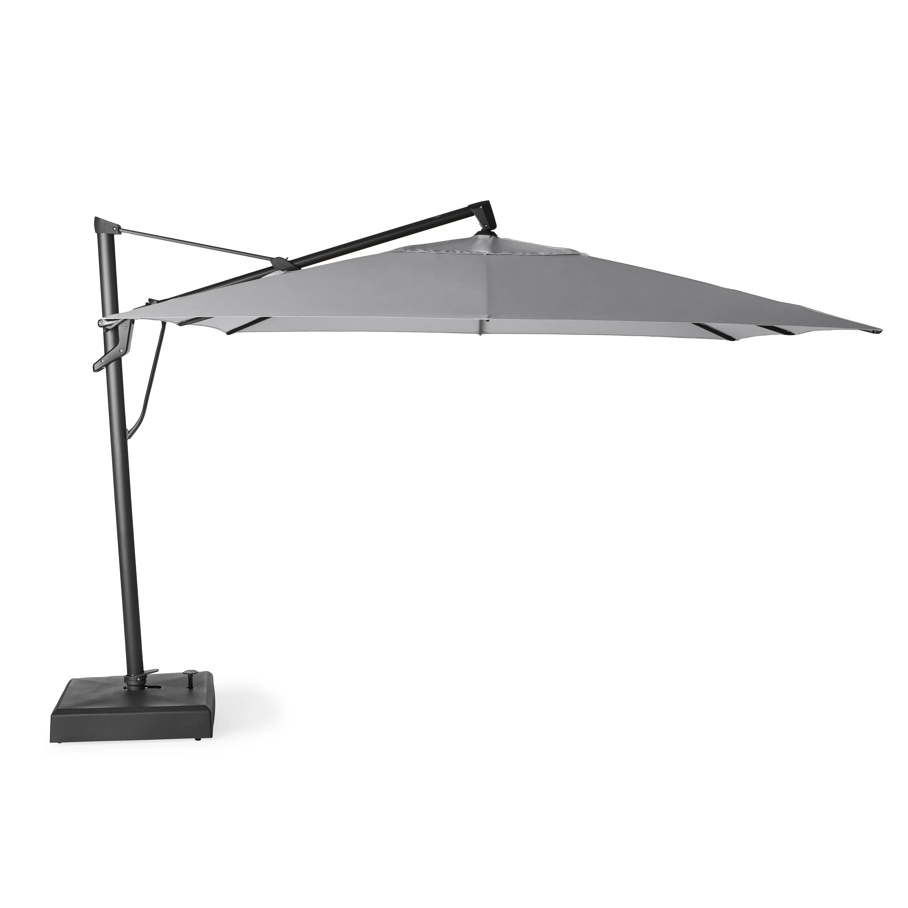 AKZ PLUS 11.5' Square Cantilever Umbrella - Black Frame & Canvas Granite Canopy