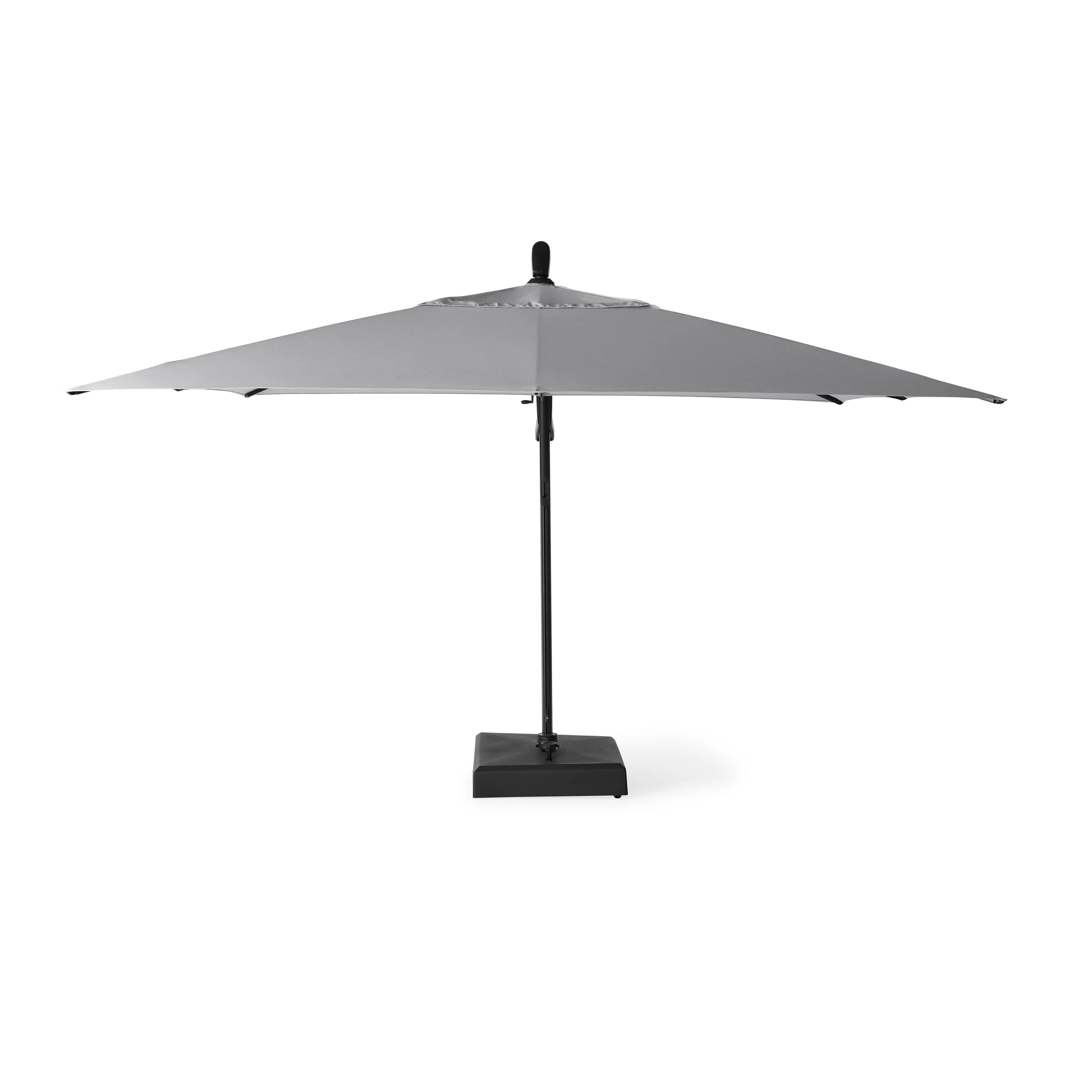 AKZ PLUS 11.5' Square Cantilever Umbrella - Black Frame & Canvas Granite Canopy