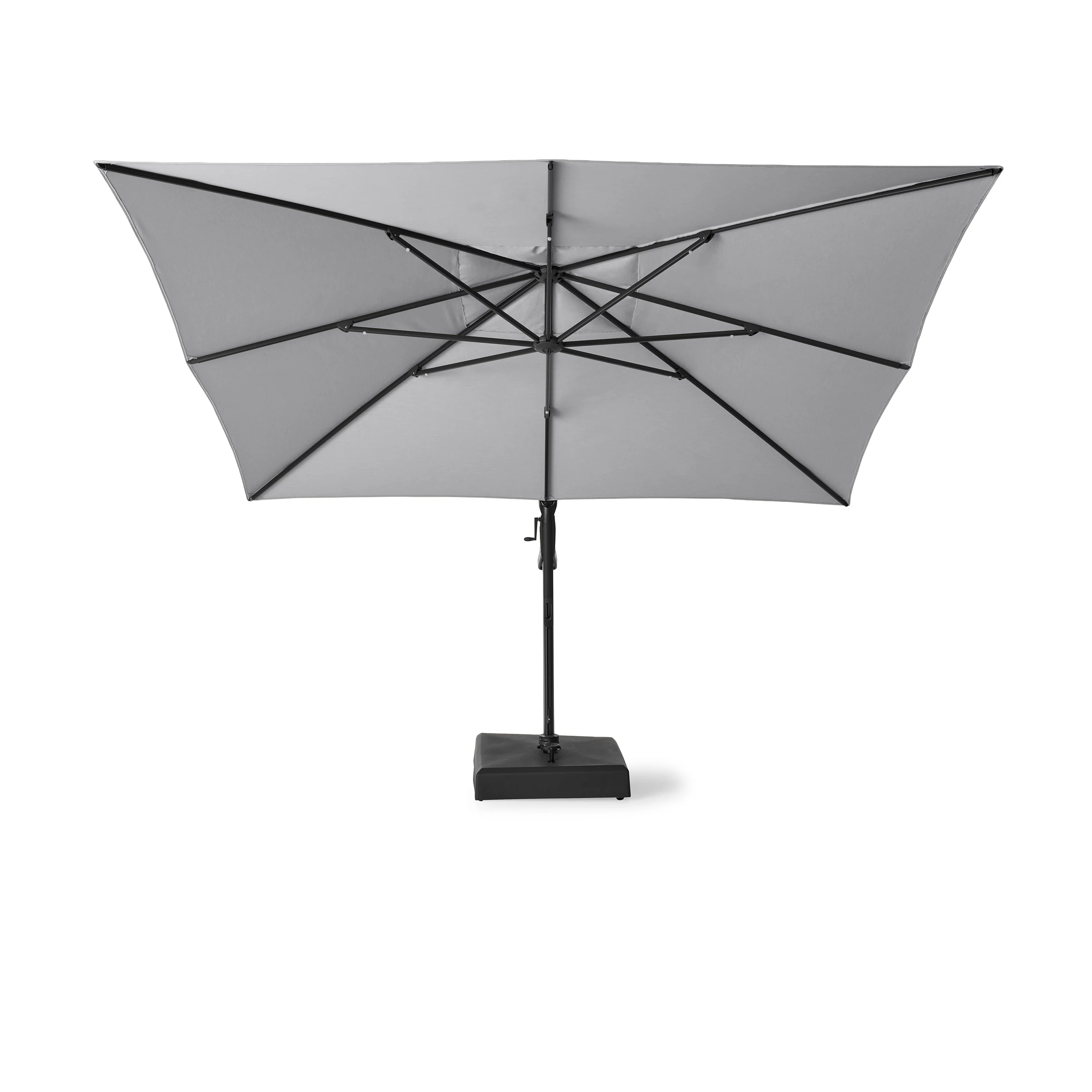 AKZ PLUS 11.5' Square Cantilever Umbrella - Black Frame & Canvas Granite Canopy