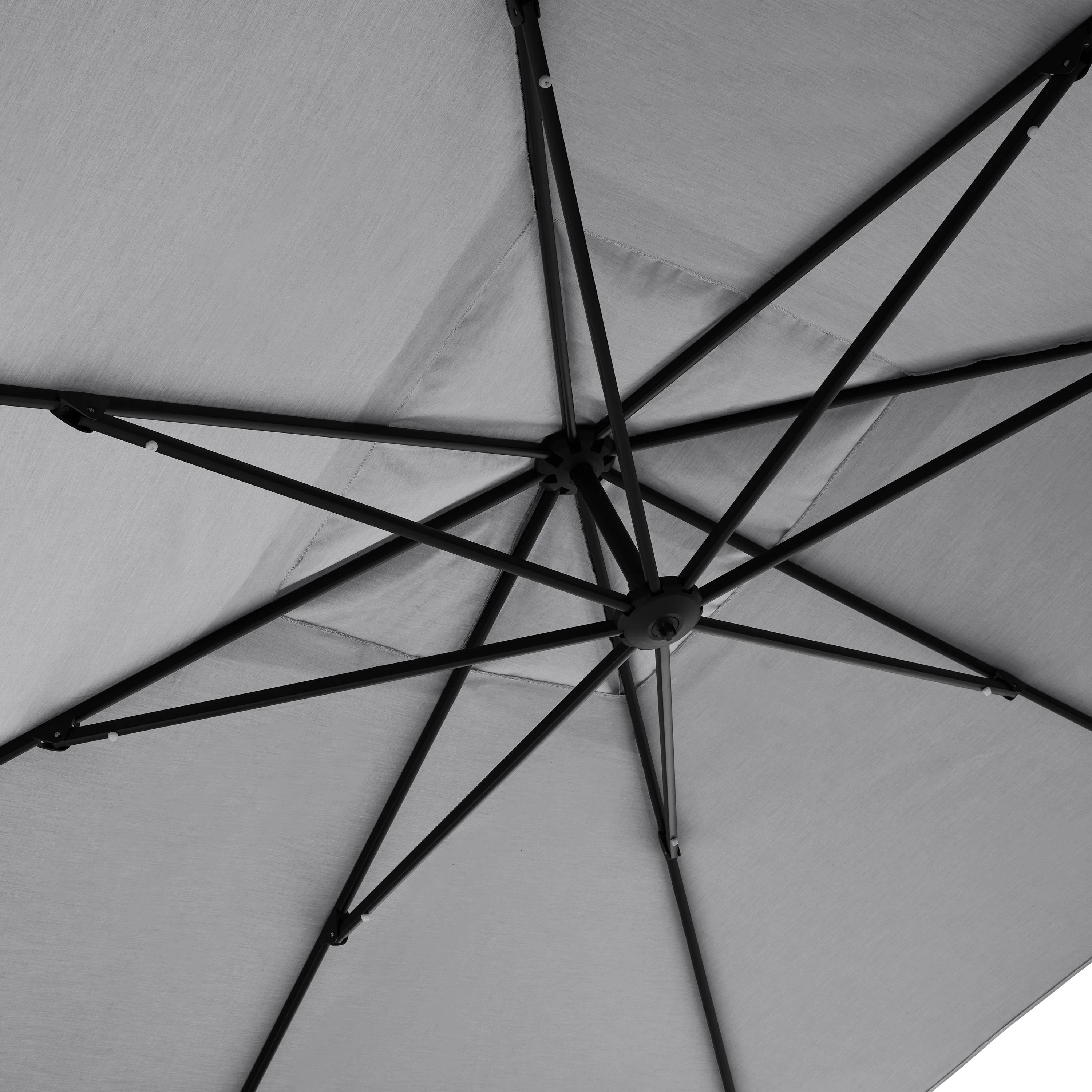 AKZ PLUS 11.5' Square Cantilever Umbrella - Black Frame & Canvas Granite Canopy