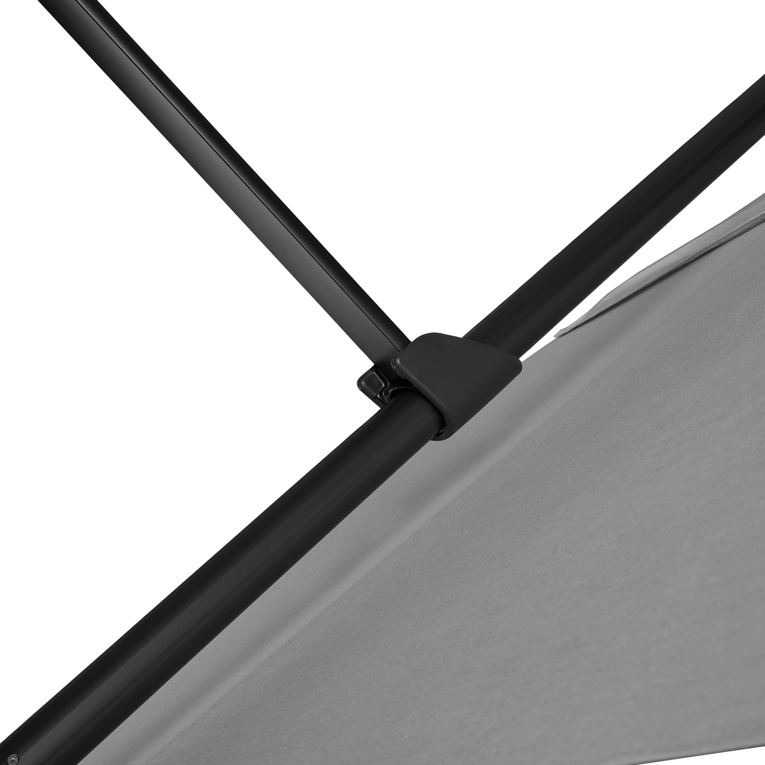 AKZ PLUS 11.5' Square Cantilever Umbrella - Black Frame & Canvas Granite Canopy