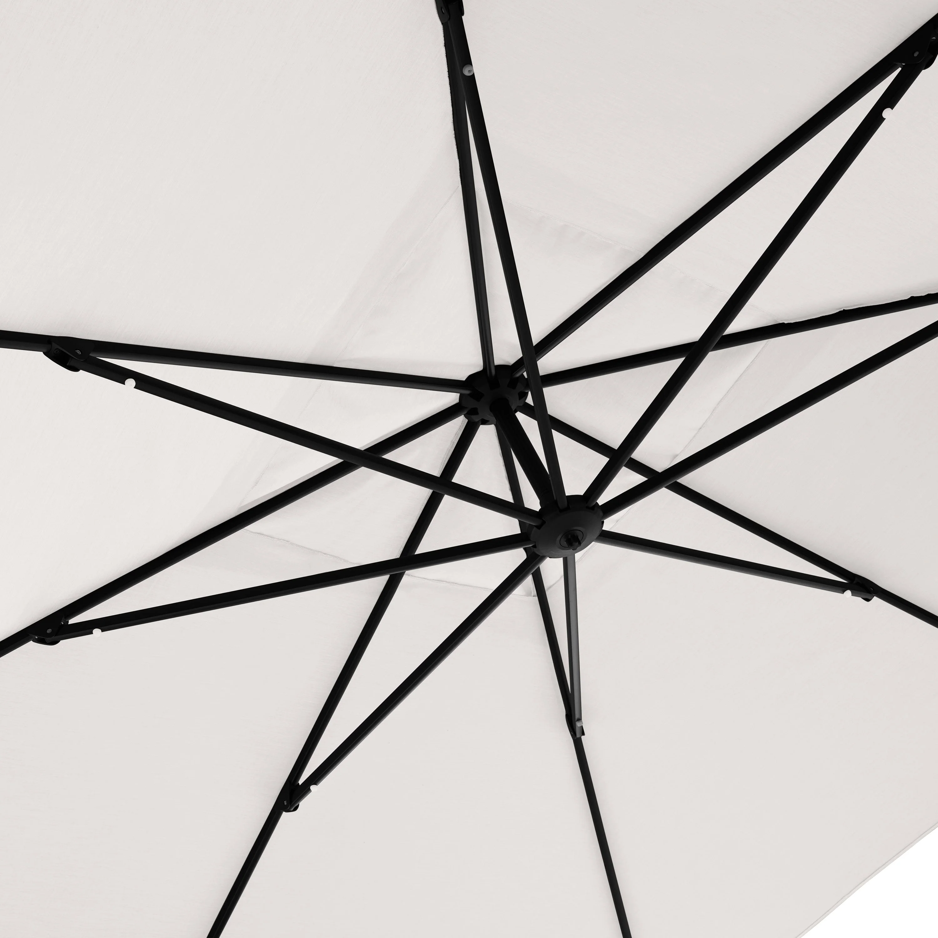 AKZ PLUS 11.5' Square Cantilever Umbrella - Black Frame & Natural Canopy