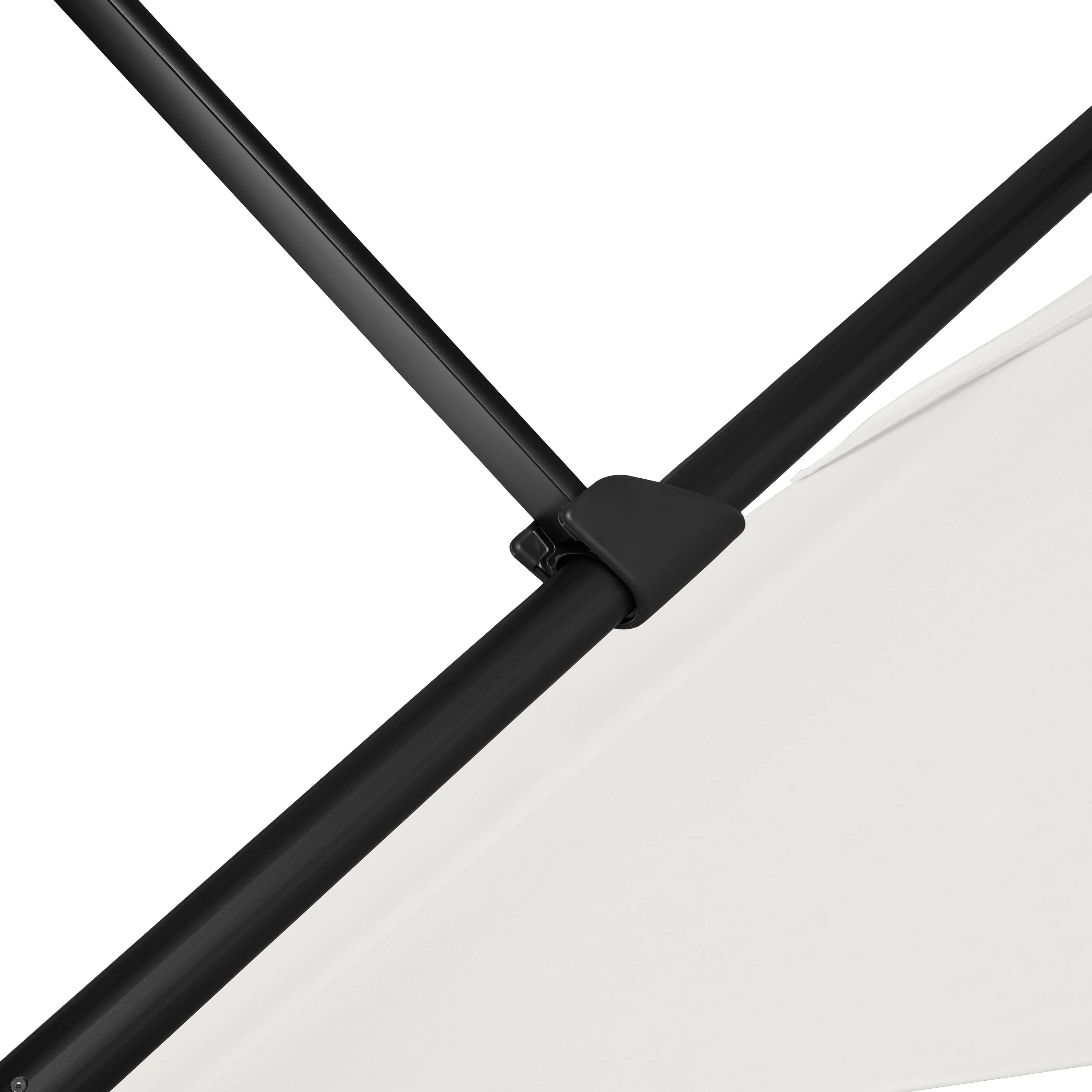 AKZ PLUS 11.5' Square Cantilever Umbrella - Black Frame & Natural Canopy