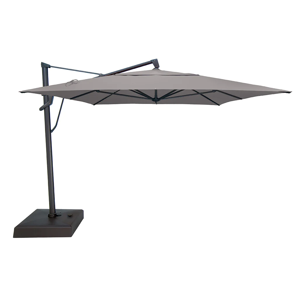 AKZ PLUS 10x13' Cantilever Umbrella - Black Frame & Charcoal Canopy