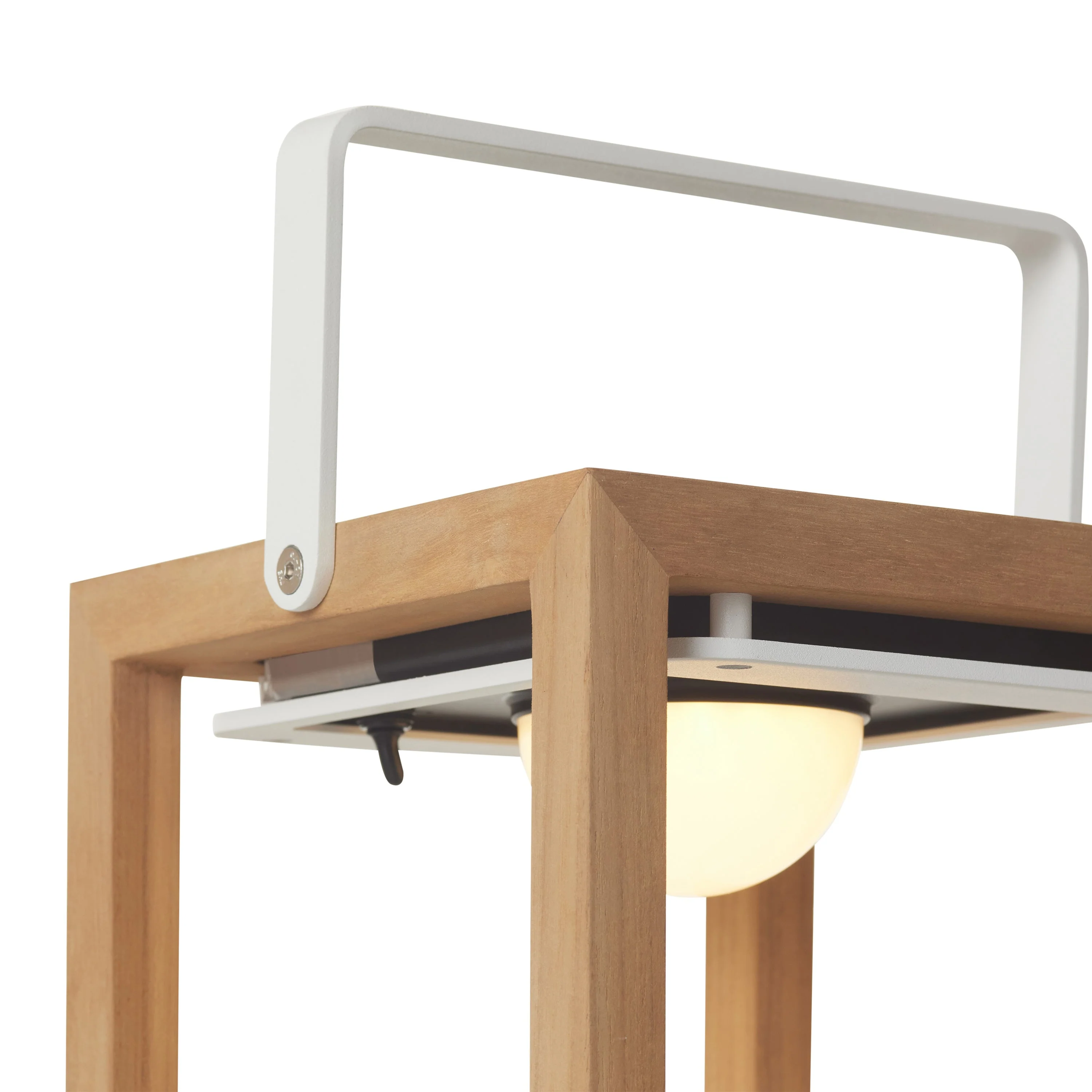 Lux Teak Table Lamp in White