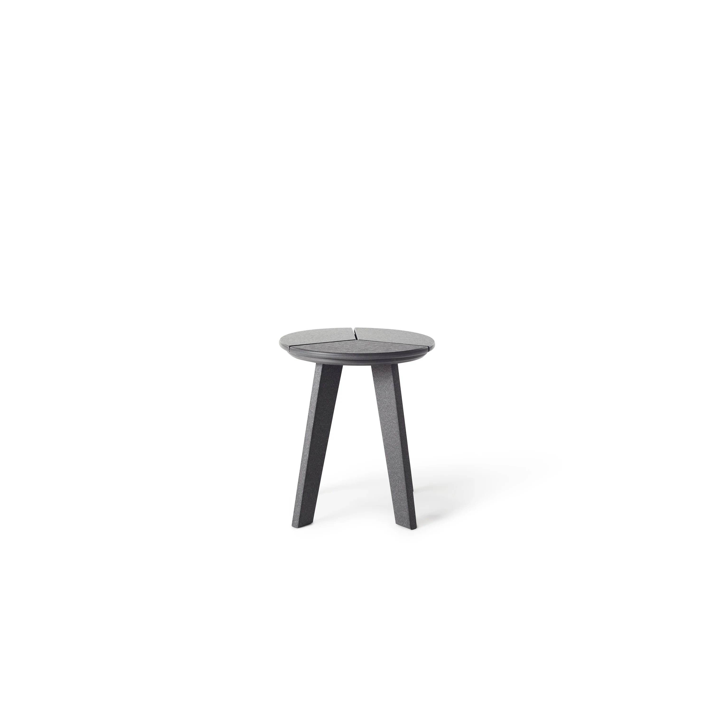 Woodside Round Side Table in Charcoal Composite