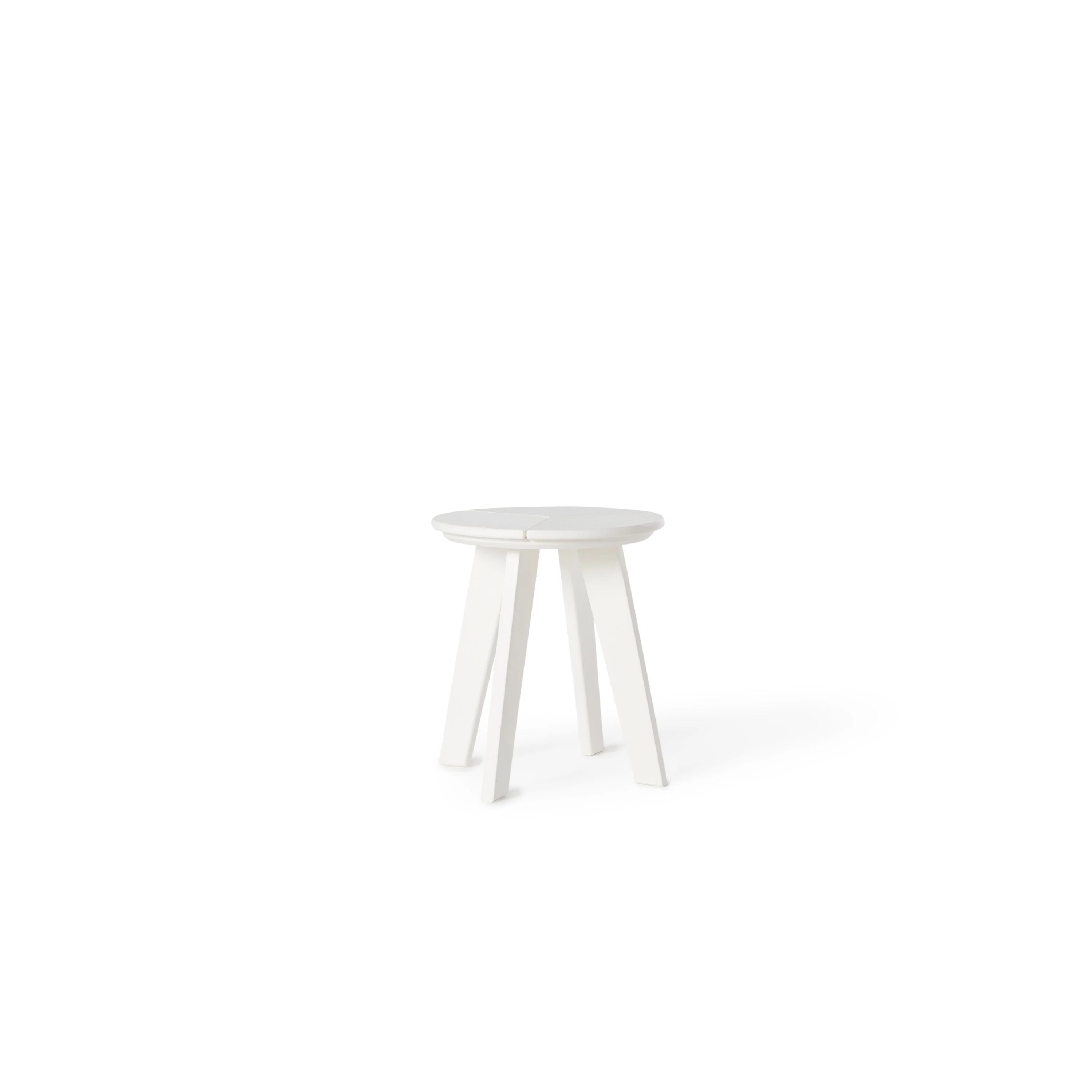 Woodside Round Side Table in White Composite
