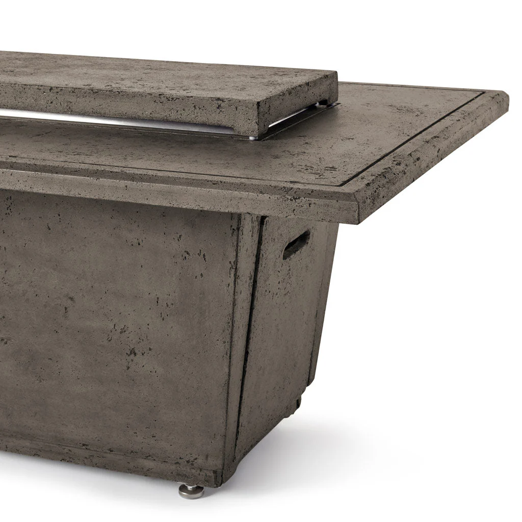 Indio Rectangular Fire Table in Dark Basalt