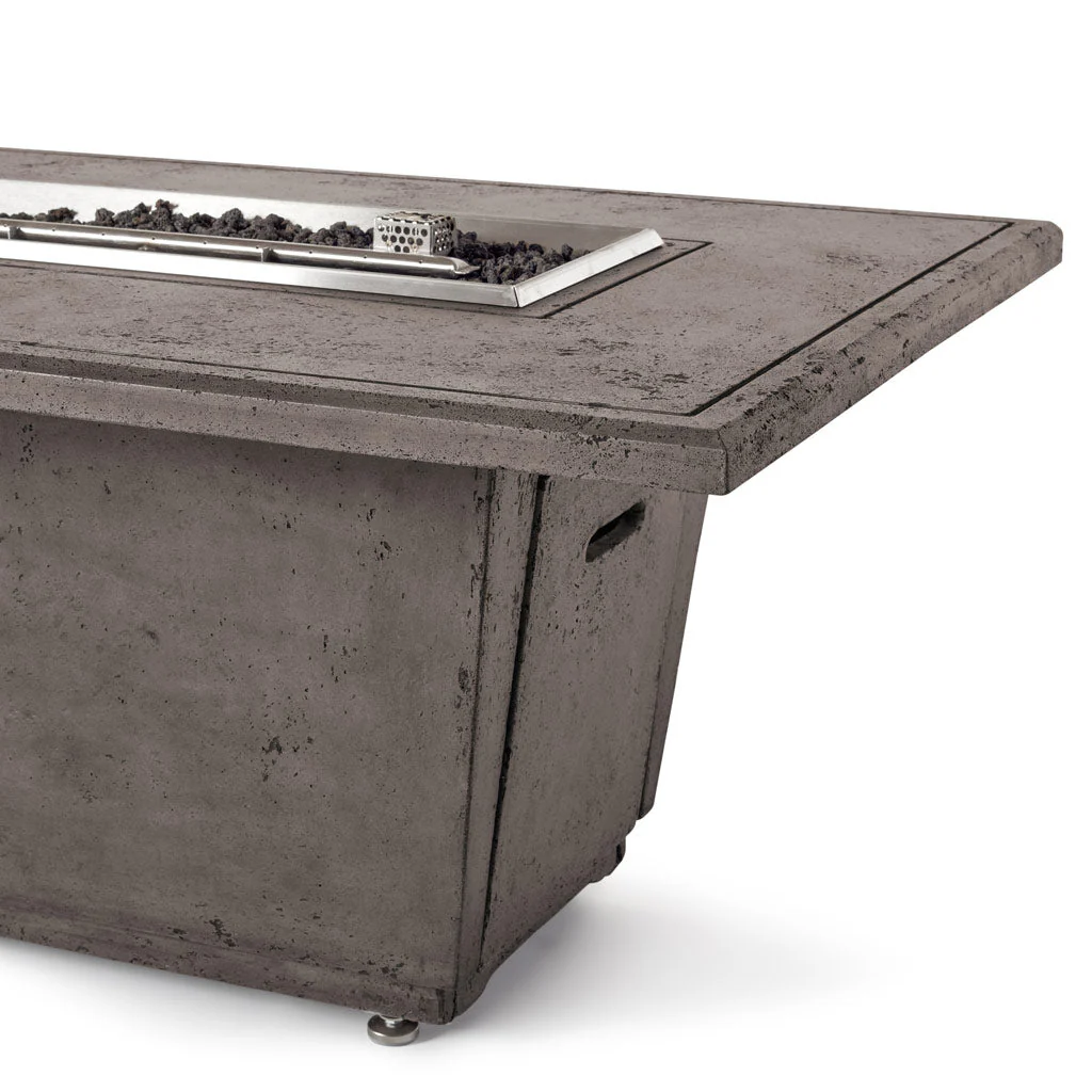 Indio Rectangular Fire Table in Dark Basalt