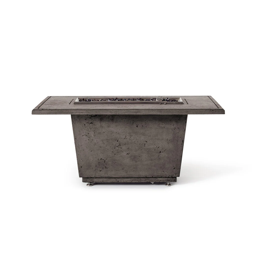 Indio Rectangular Fire Table in Dark Basalt