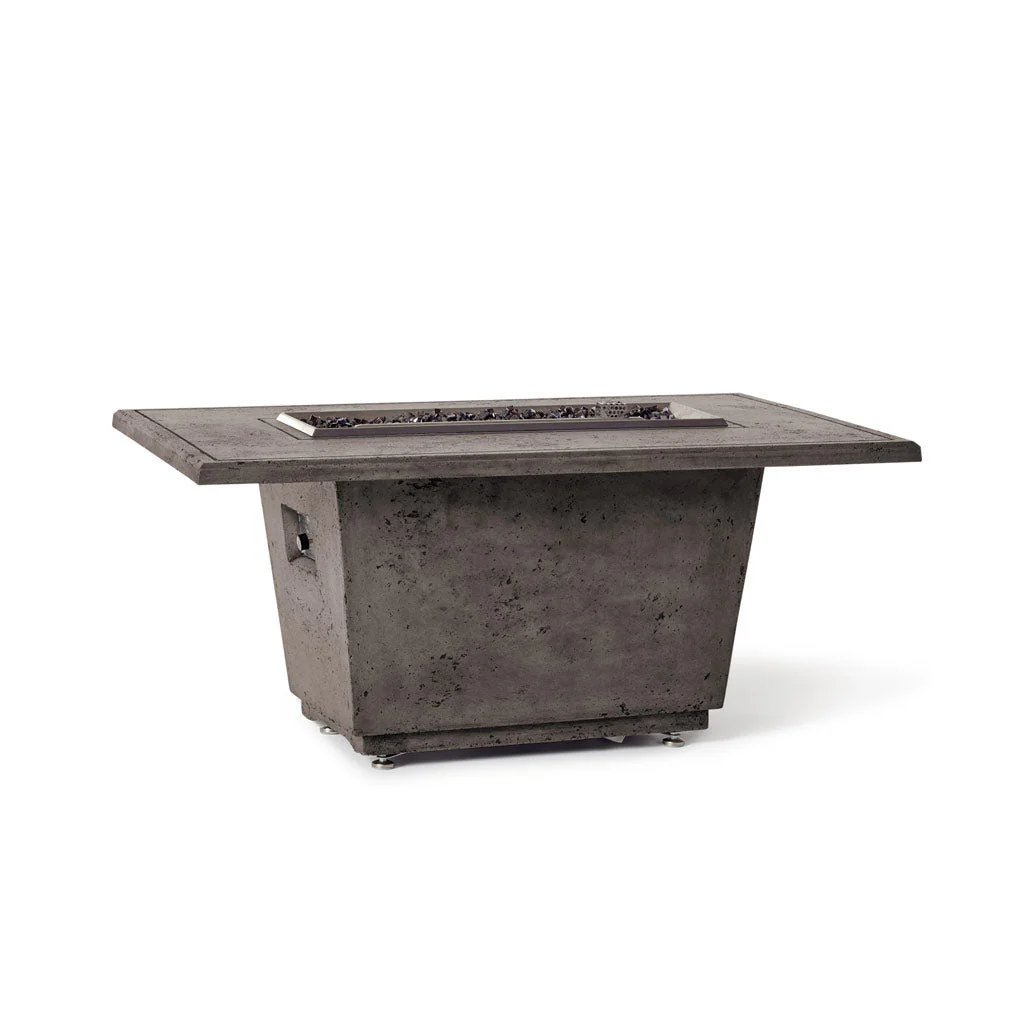 Indio Rectangular Fire Table in Dark Basalt