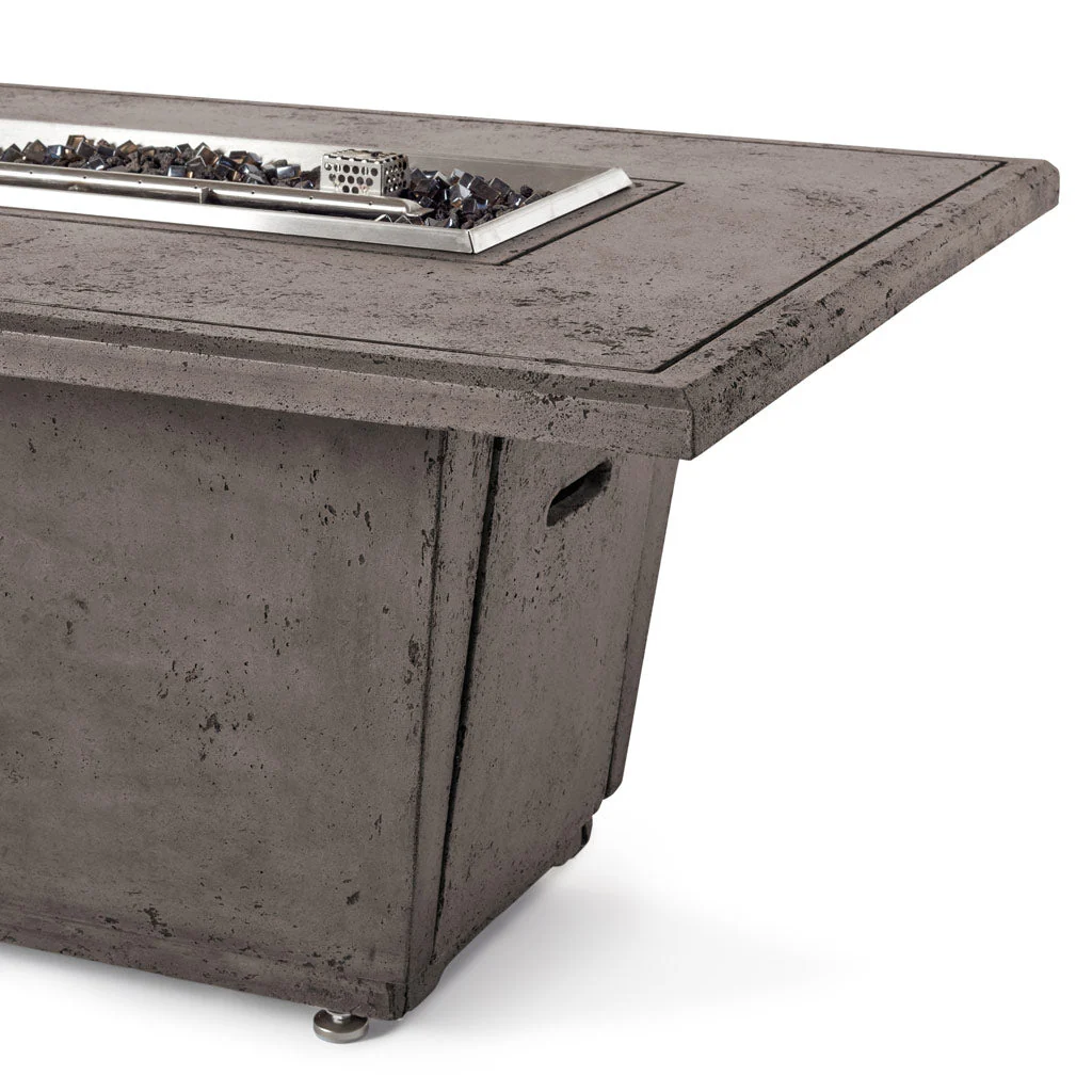 Indio Rectangular Fire Table in Dark Basalt
