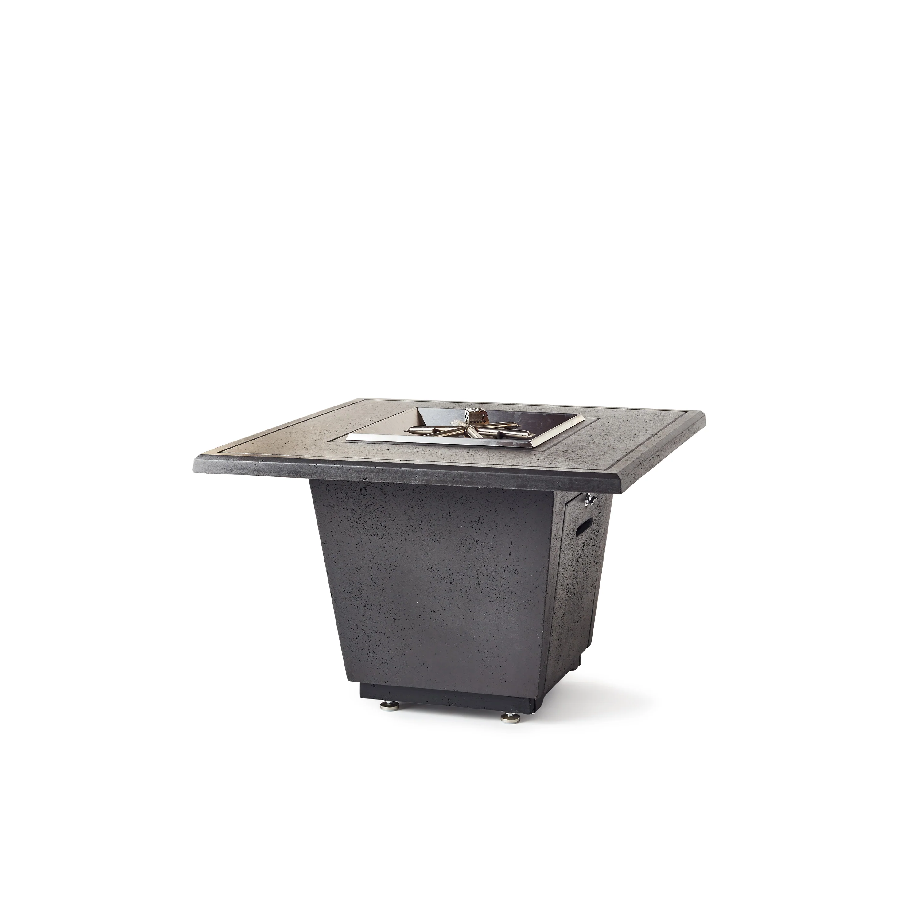 Indio Square Fire Table in Black Lava