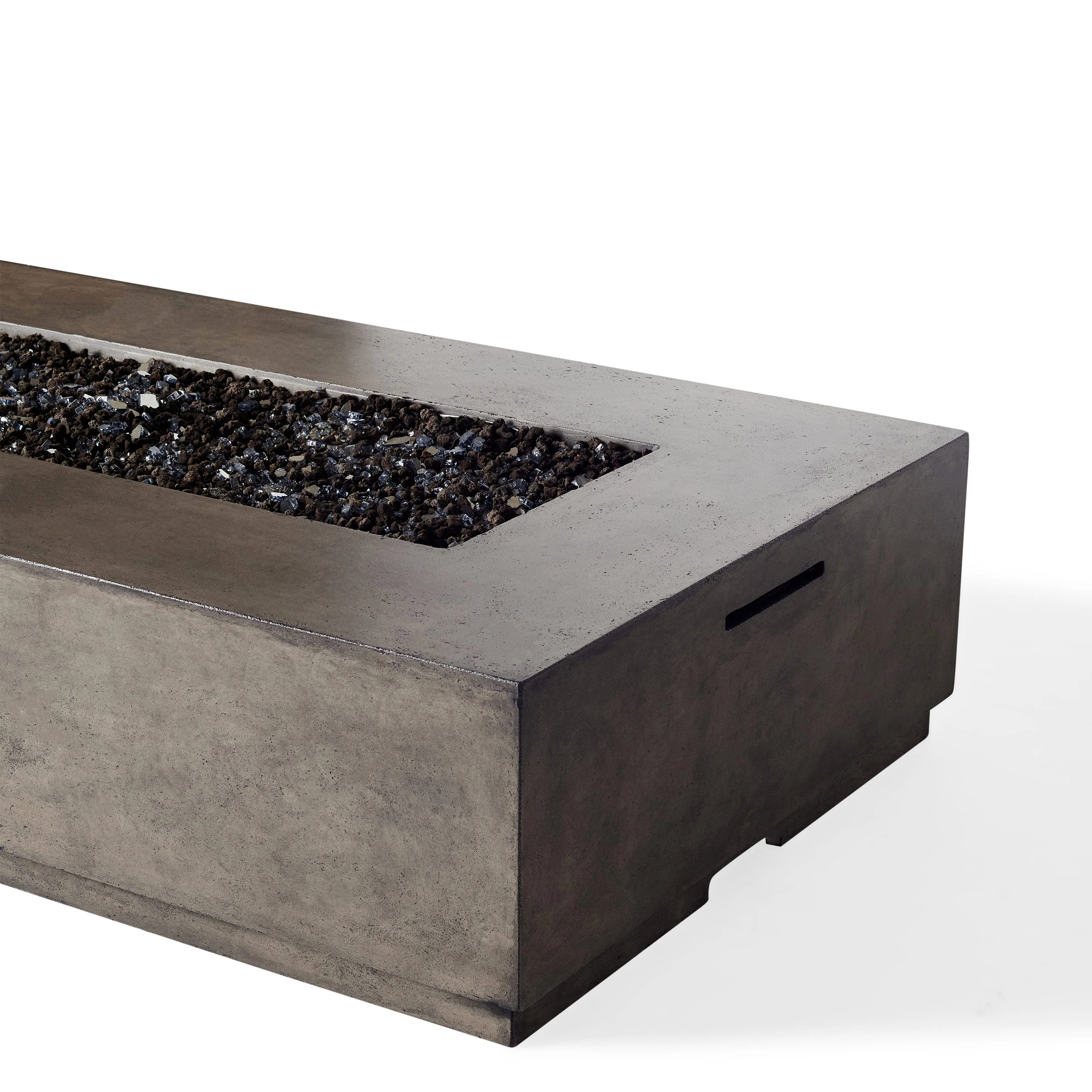 Legend 72" Rectangular Fire Table in Dark Basalt (Natural Gas)