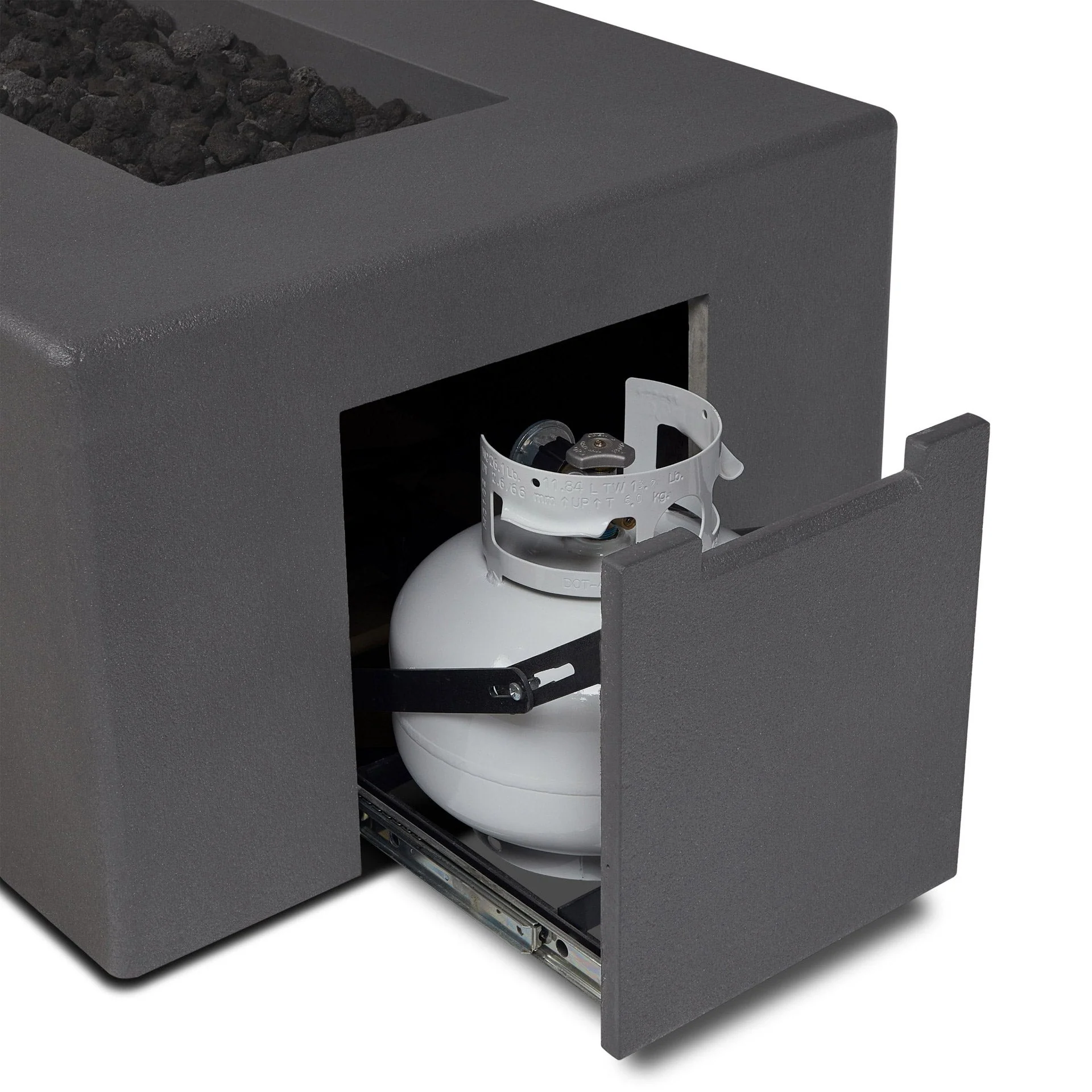 Tahoe Square Fire Table (Natural Gas) - Carbon