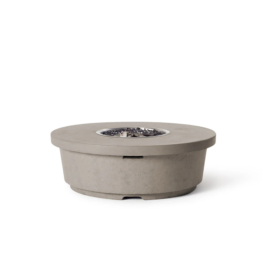 Contempo Round Fire Table in Light Basalt