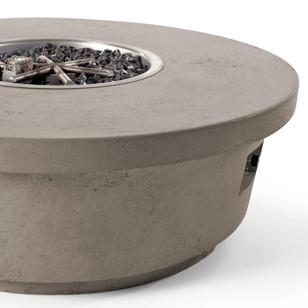 Contempo Round Fire Table in Light Basalt