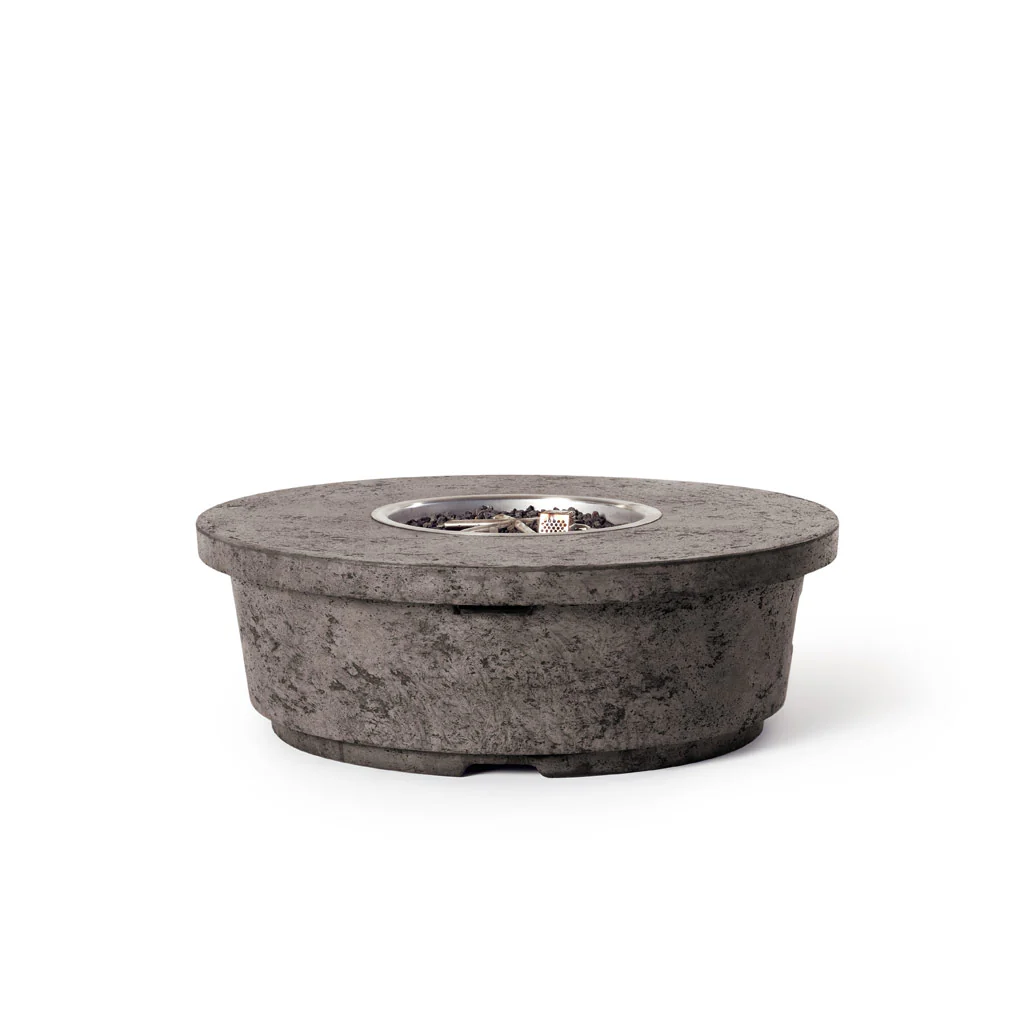 Contempo Round Fire Table in Dark Basalt