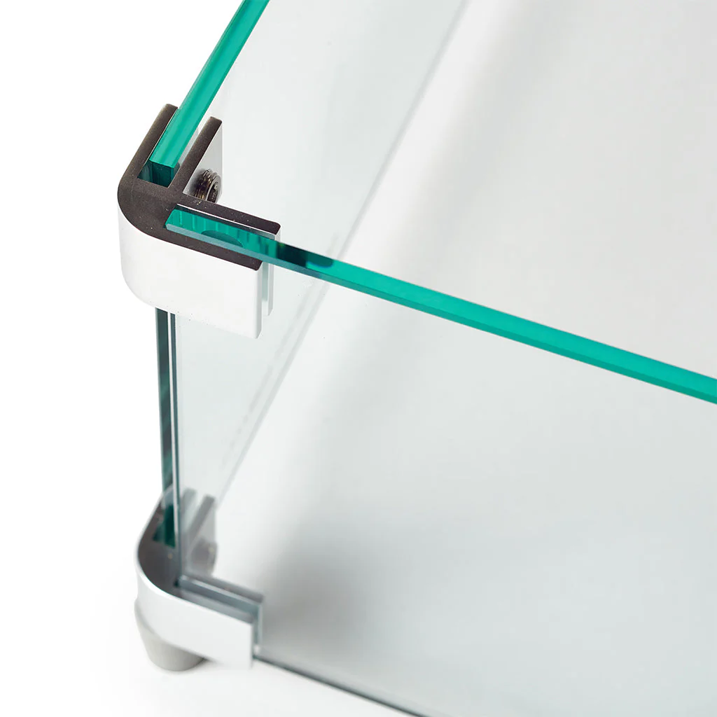 Large Rectangular Glass Fire Table Wind Guard