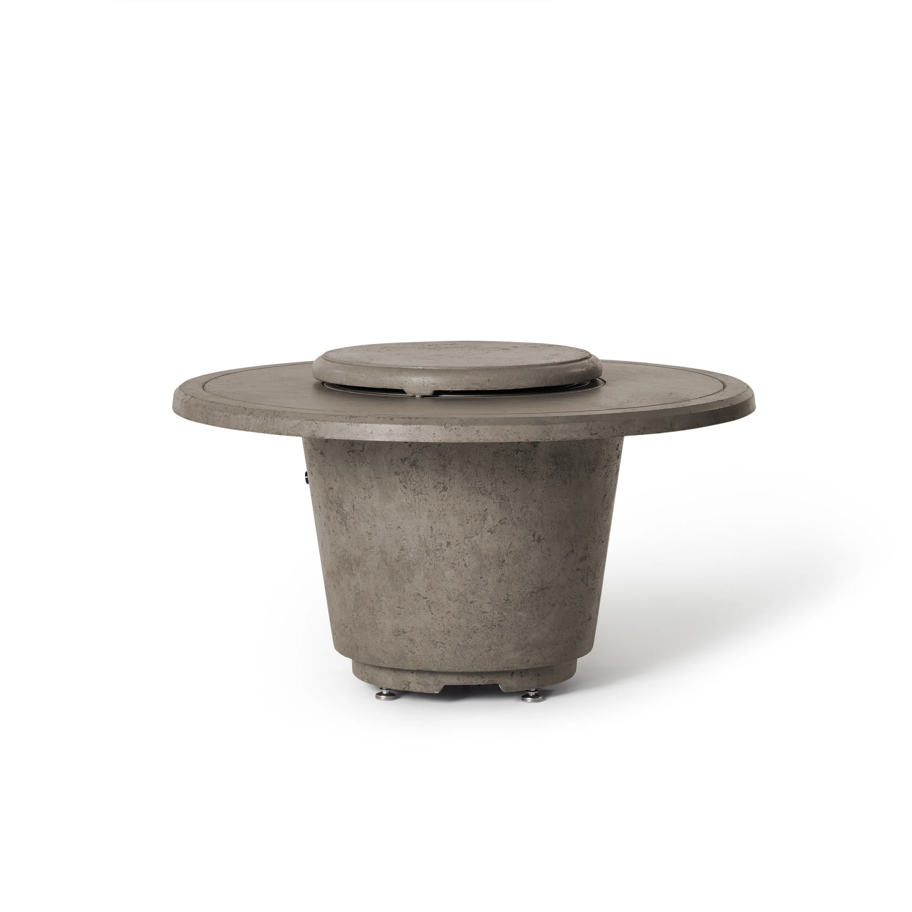 Indio Round Fire Table in Light Basalt
