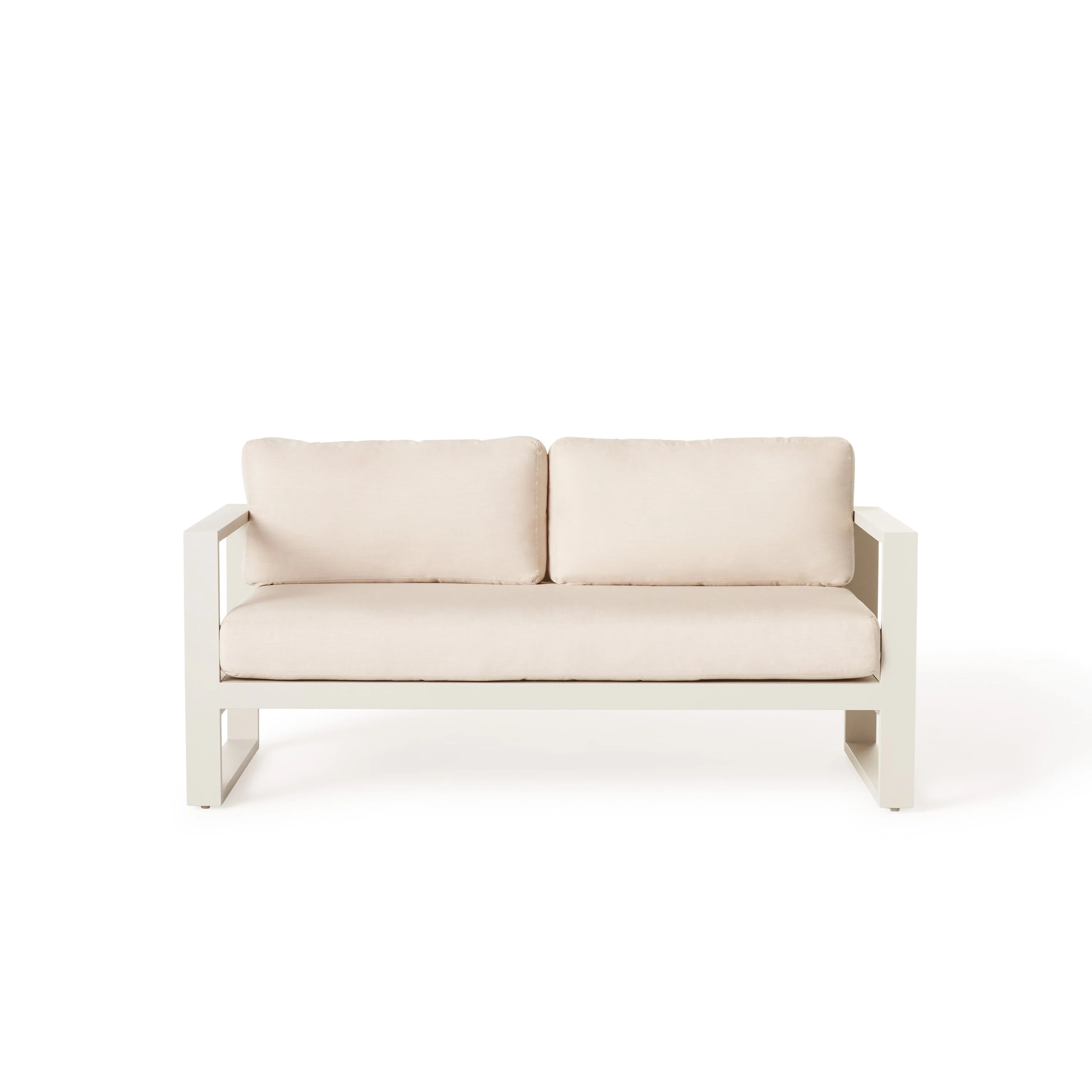 Belvedere Loveseat in Dune Aluminum