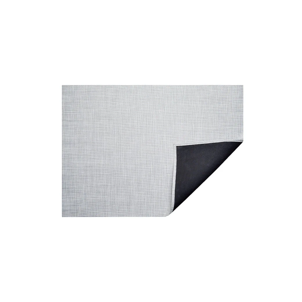 Basketweave Rug in White/Silver
