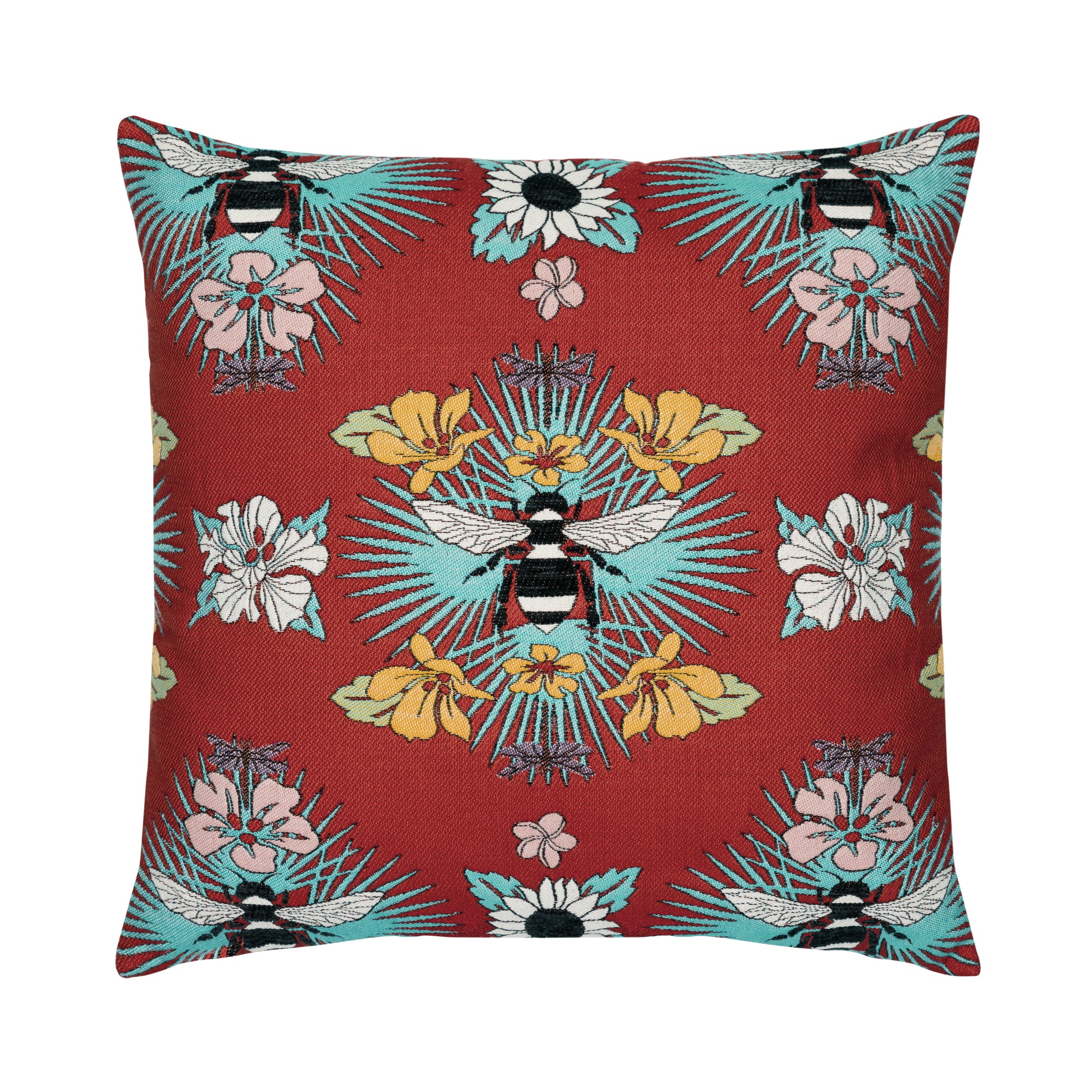 756-tropical-bee-red-pillow-1.jpg Tropical Bee Red Pillow
