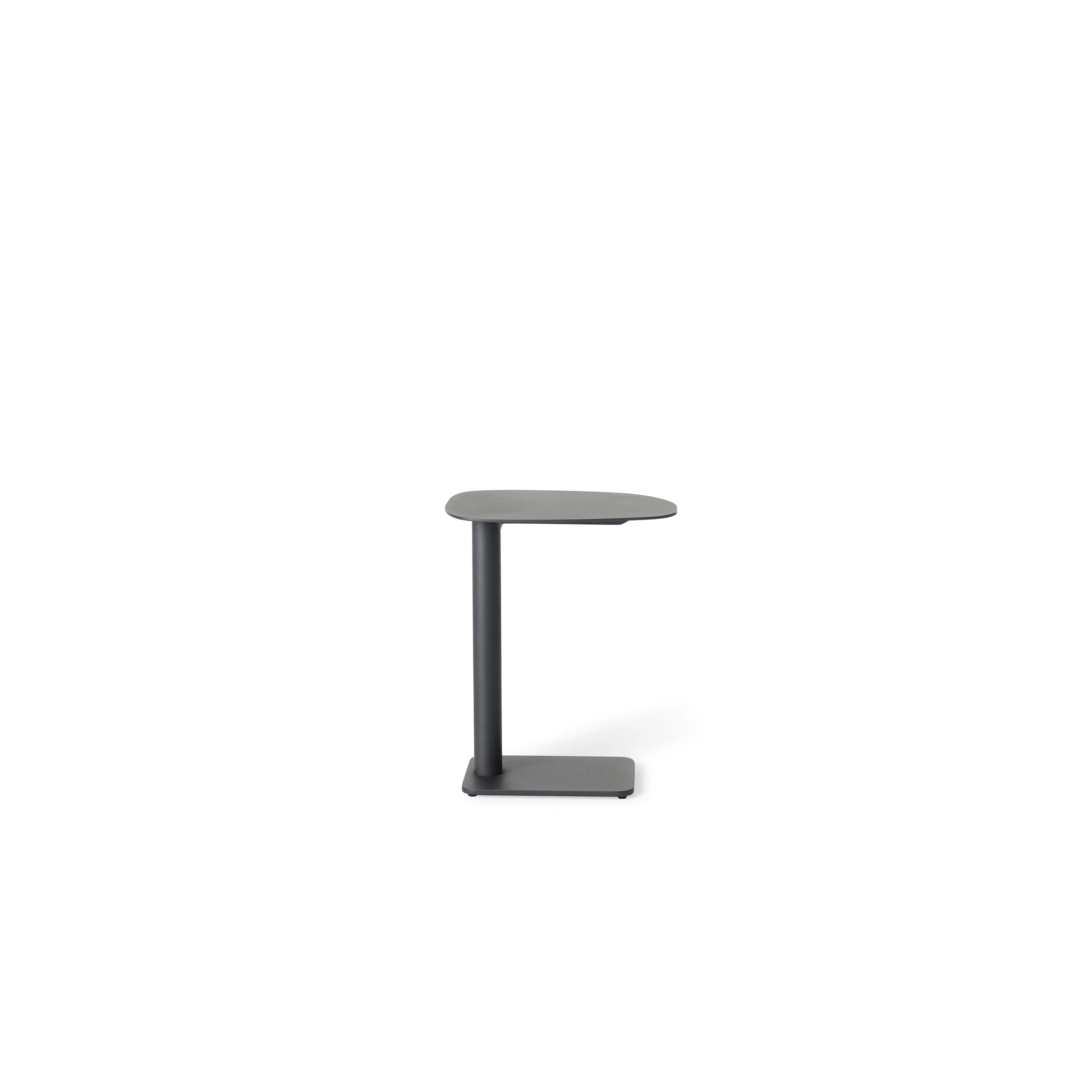 Venice C-Shape Side Table in Charcoal Aluminum